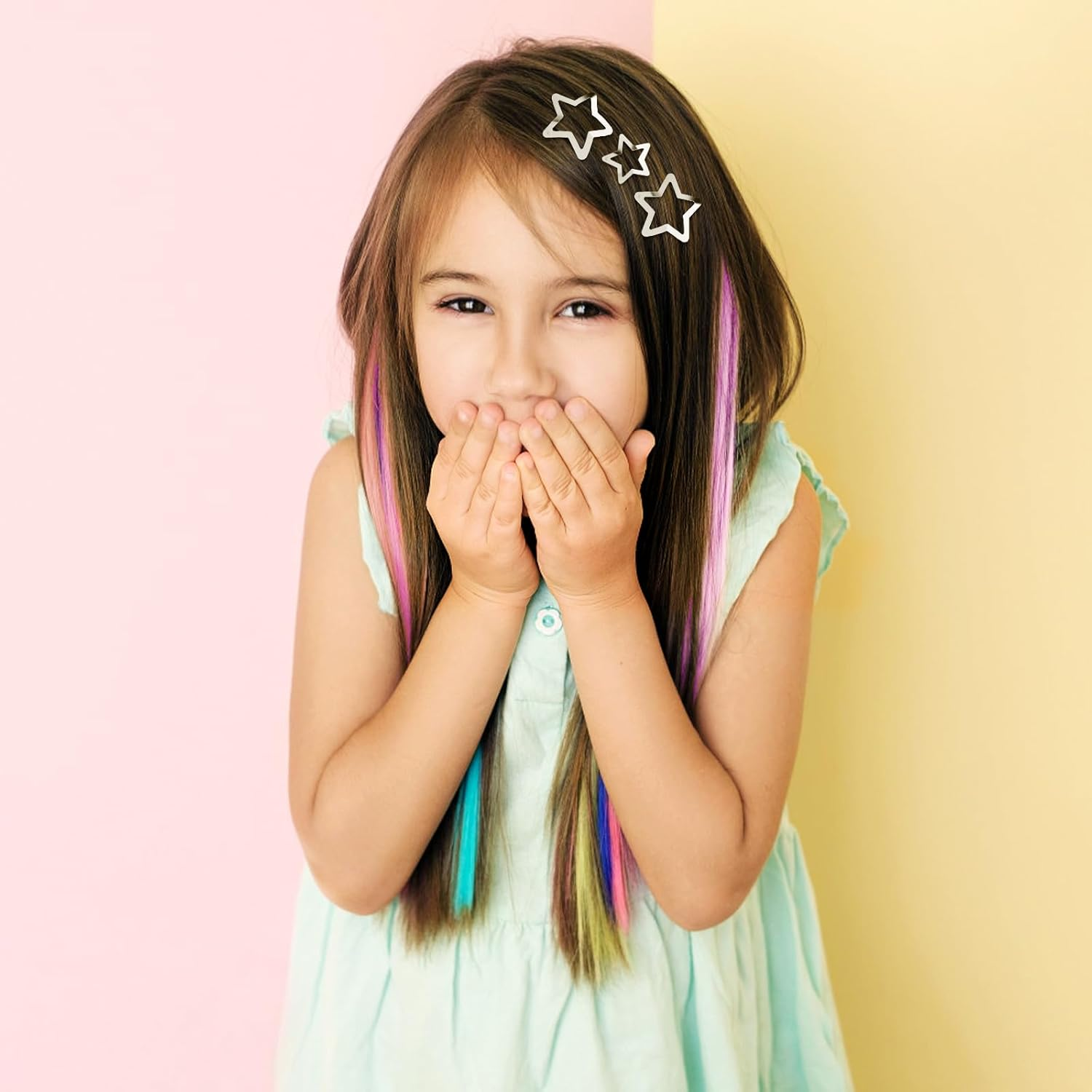 BOFUNX 12Pcs Silver Star Hair Clips, 3Cm 4Cm Metal Star Hair Clips Non-Slip Snap Hair Barrettes for Women Girls Y2K Hair Accessories - Multicoloured Bright 10Pcs image number 3