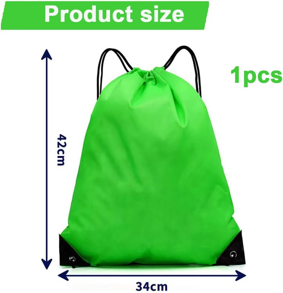 Drawstring Backpack Bags Waterproof Sports Backpack Multi Functional Drawstring Bag Drawstring Shopping Bag - Green image number 4