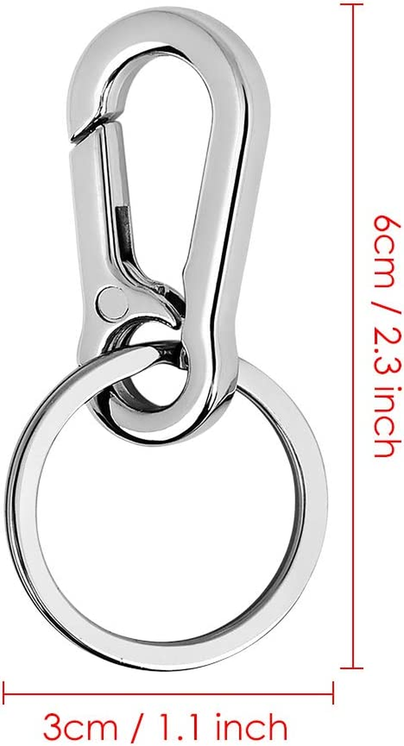 DS. DISTINCTIVE STYLE Carabiner Clip Keyring Stainless Steel Keychain with Snap Hook Quick Release Key Rings image number 6