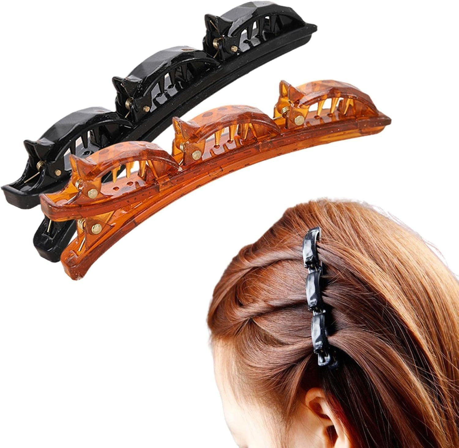 Braided Hair Clips for Women Multi Clip Hair Clips Duck Bill Clips Hair Clips for Women Styling Hair Accessories Pack of 2 image number 6