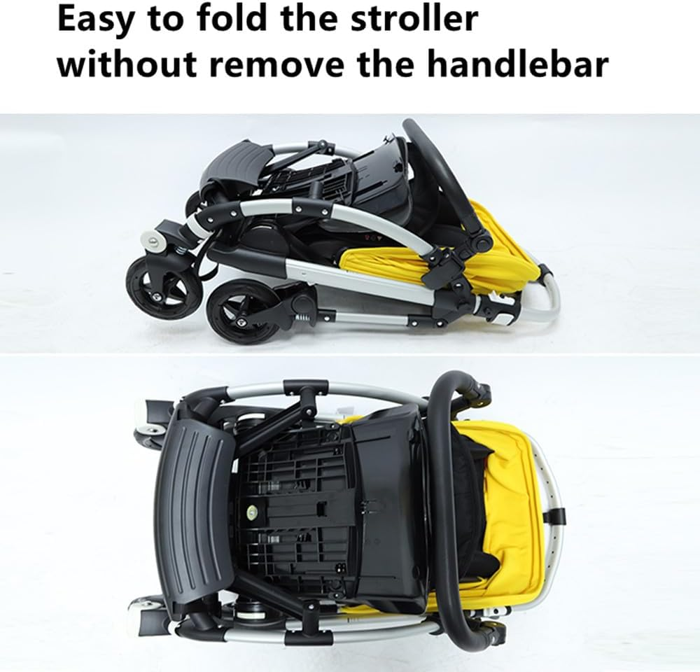 Baby Stroller Bumper Bar Armrest Handle Crossbar Accessories Just for Bugaboo Bee 3 / Bee 5 / Bee 6 with Black PU Leather Handle Cover, Adjustable Angle image number 2