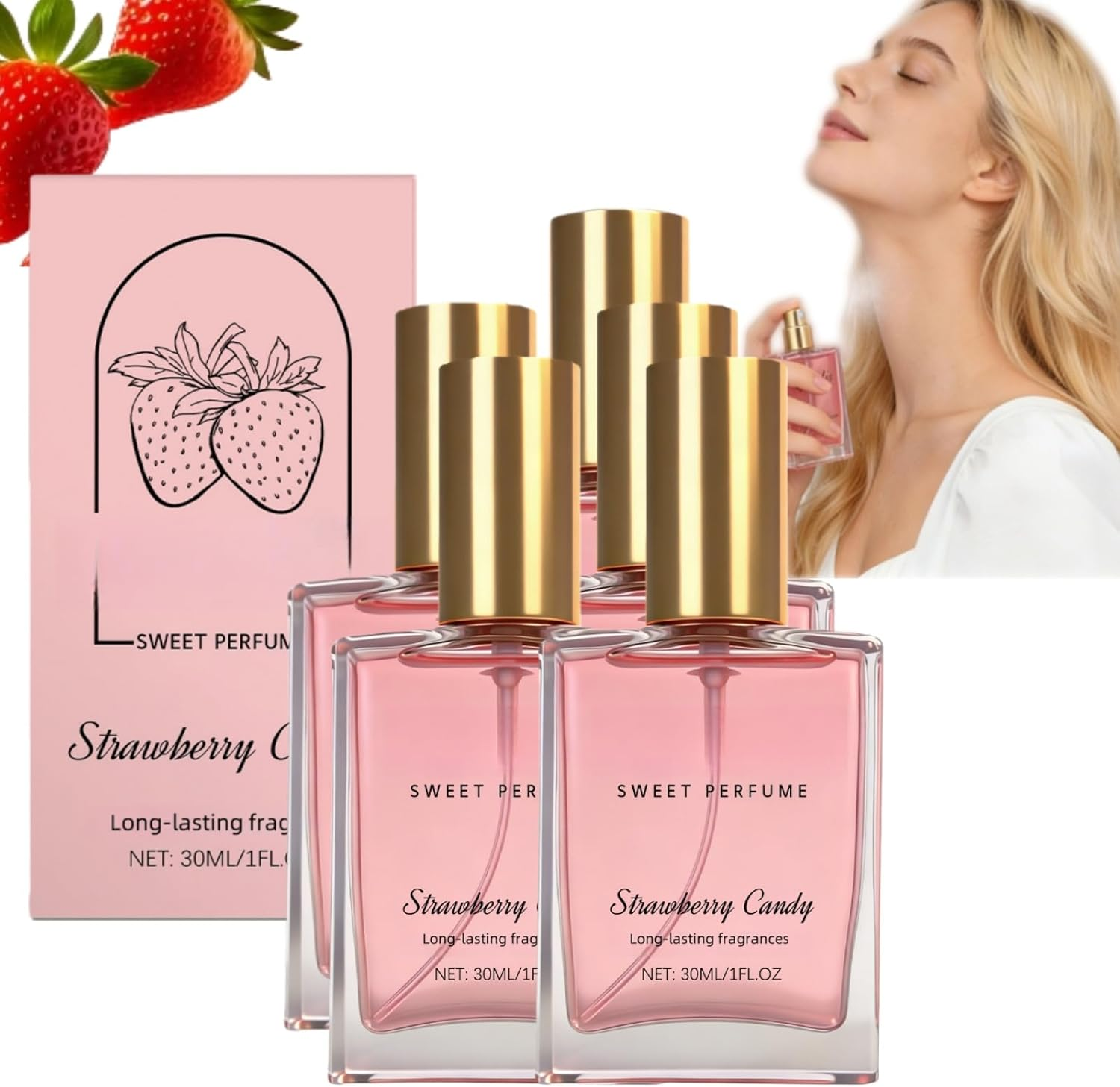 Freshing Strawberry Body Milk Mists Spray, Long-Lasting Sweet Fragrances Body Mists, Women'S Bodys Sprays Fragrances, Hair Perfume for Women, Long-Lasting Fragrance for Bodys & Hair (5) image number 1