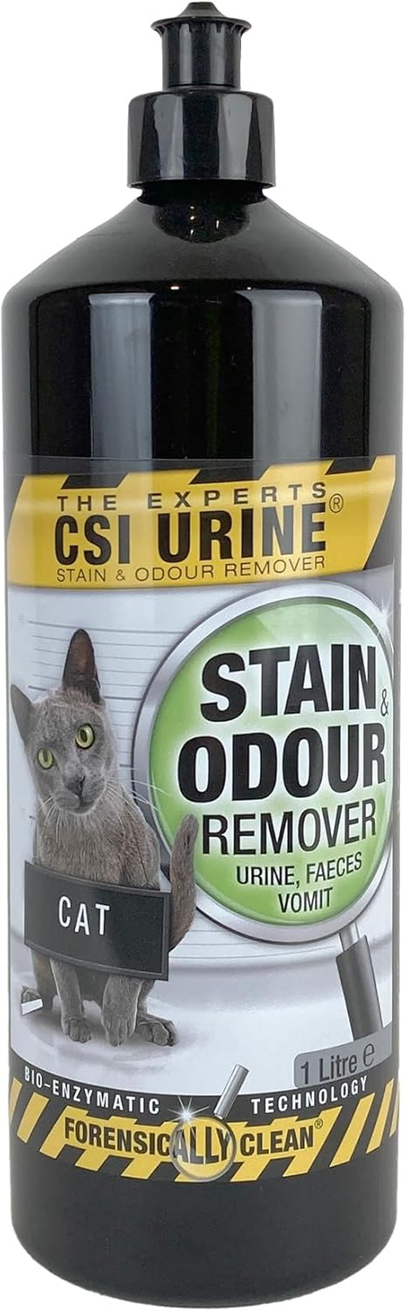 CSI Urine Cat Kitten Stain & Odour Remover, 1L, Bio-Active Enzyme Formula, Urine, Faeces & Vomit Cleaner, Eliminates Urea & Uric Acid Crystals, Prevents Remarking, Biodegradable & Natural Ingredients image number 2