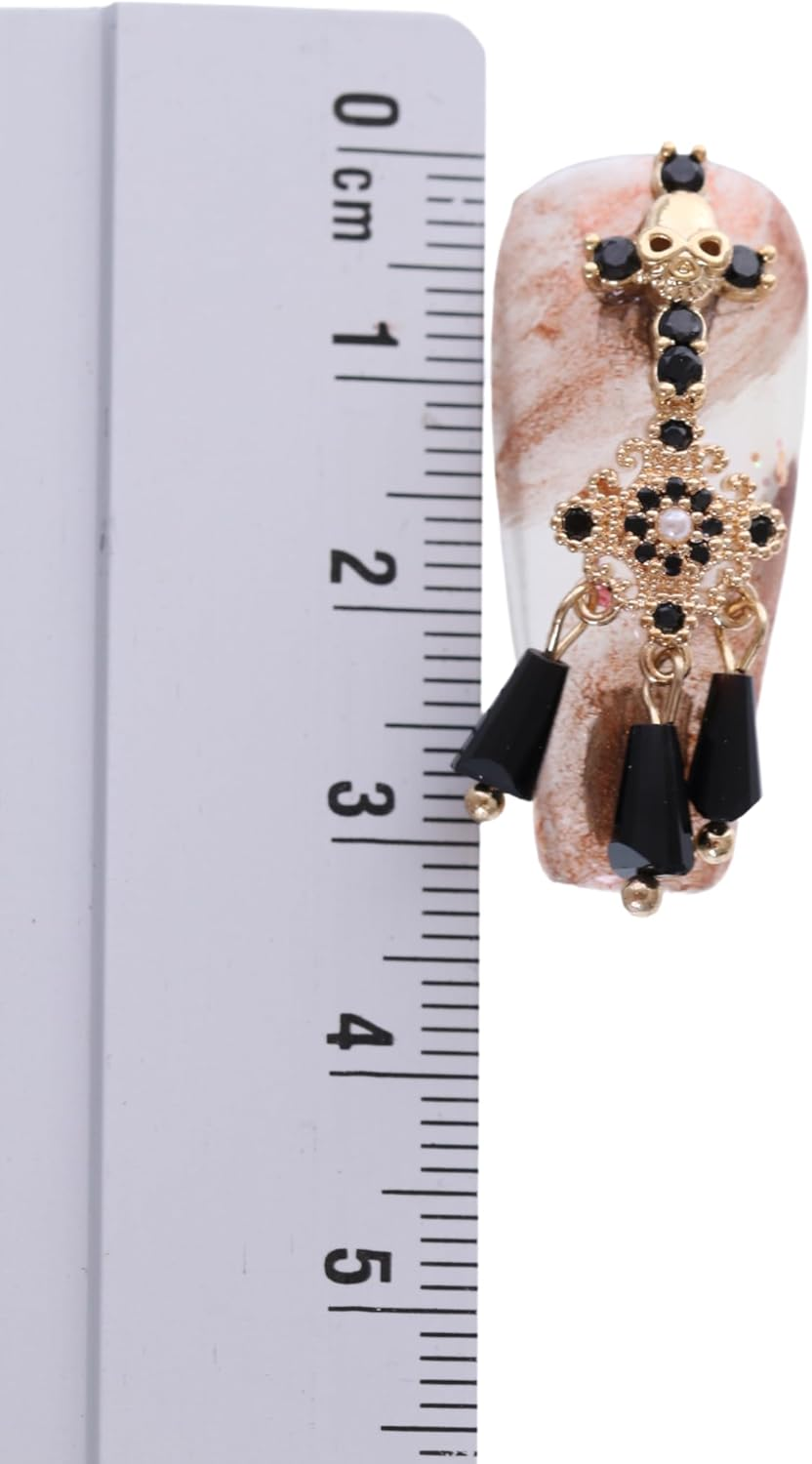 PN-023 Press-On Nails Varnished Pack of 10 Reusable Artificial Premium Nails Desert Rose Wings Transparent Brown image number 2