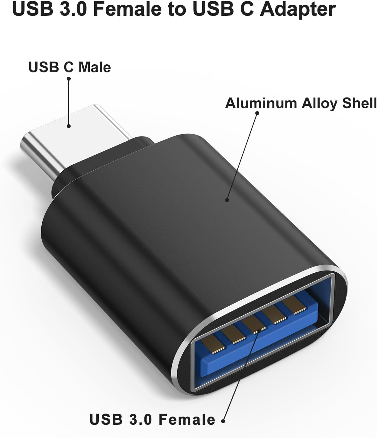 Leonids 3 Pack USB C to USB 3.0 Adapter for Iphone 16 15 Pro Max Plus, USB-C Male to USB-A 3.0 Female Adapter for Ipad, Macbook Pro Air 2022/Samsung Notebook/Type C Phone/Laptop image number 5