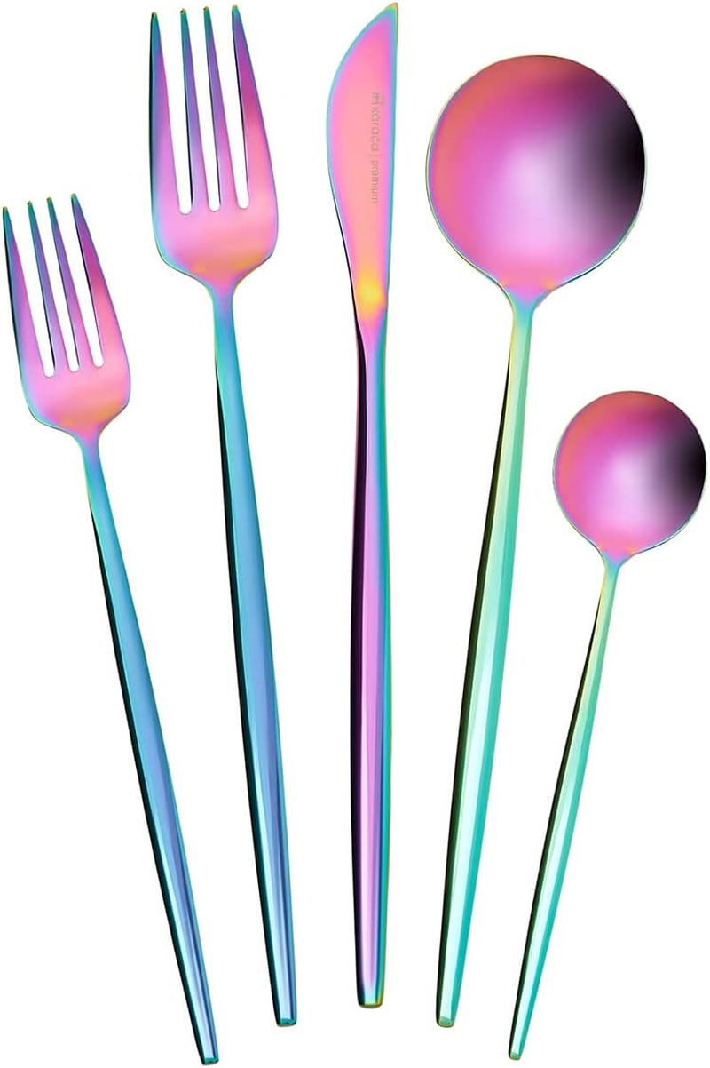 Karaca Orion Shiny Gold 30-Piece Cutlery Set Knives, Forks, Spoons, Cake Forks, Stainless Steel, Cutlery Set, Healthy and Hygienic, Modern Design