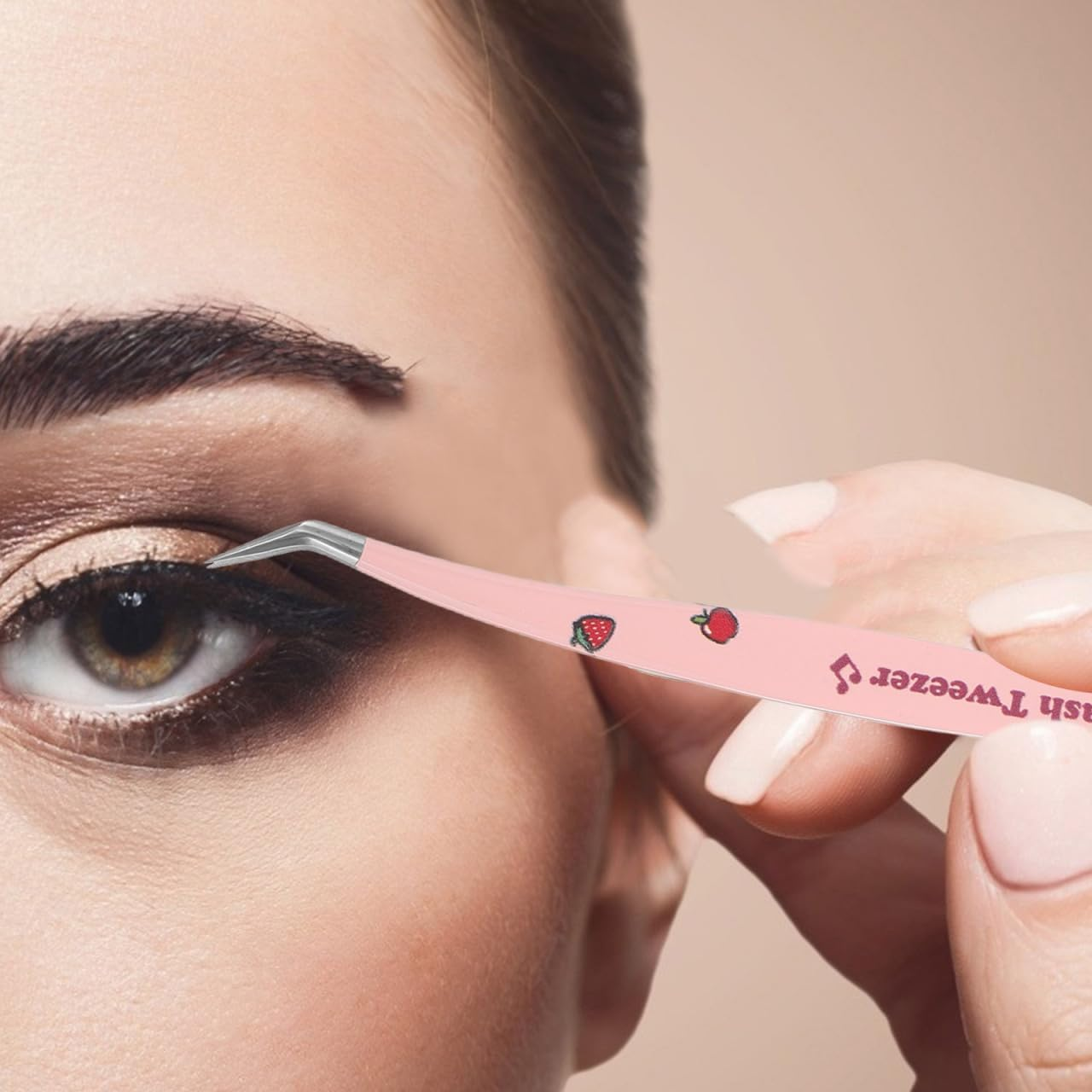 Minkissy Stylish Lash Extension Supplies High Precision Stainless Steel Tweezers Set of 3 Fiber Tips for Easy Applicati