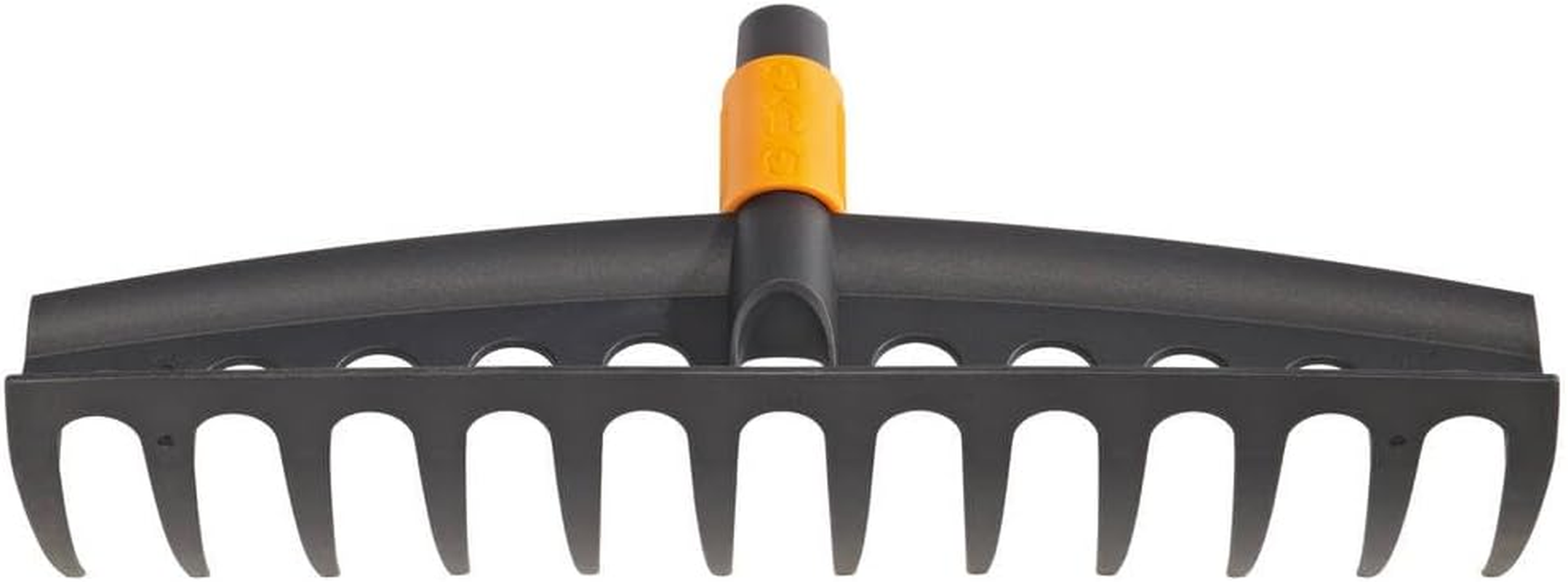 Fiskars Rake with 12 Prongs, Tool Head, Width: 41 Cm, Glass Fibre Reinforced Plastic Prongs, Black/Orange, Quikfit, 1000643 image number 2