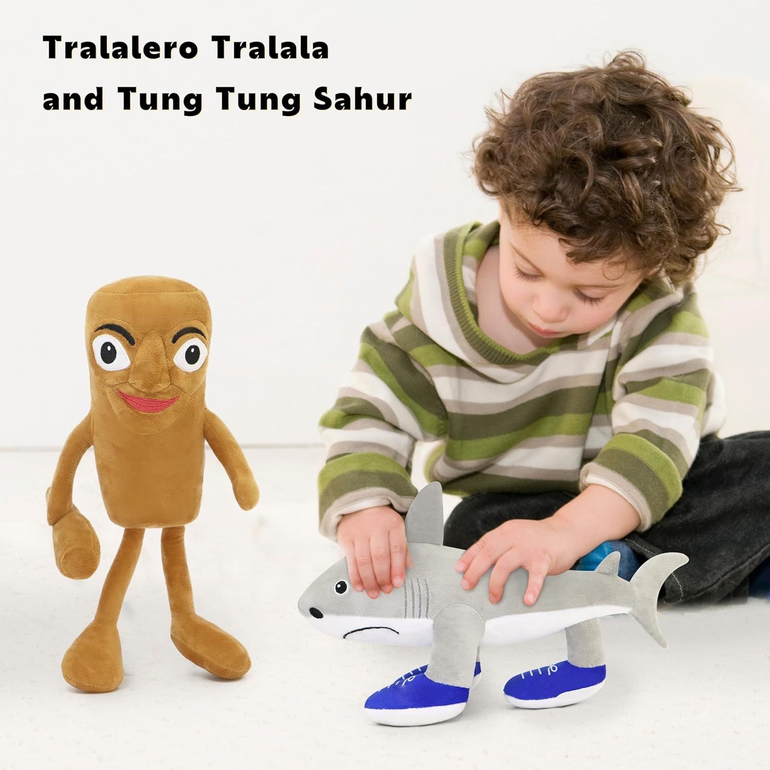 FAFVBING 2025 Italian Brainrot Plush &ndash; 12" Tralalero Tralala Sahur Animal Soft Pillow Toy &ndash; Funny Tung Tung Tung Meme-Inspired Collectible for Fans (Tung Tung Tung and Tralalero Tralala) - Tung Tung Tung And Tralalero Tralala image number 5