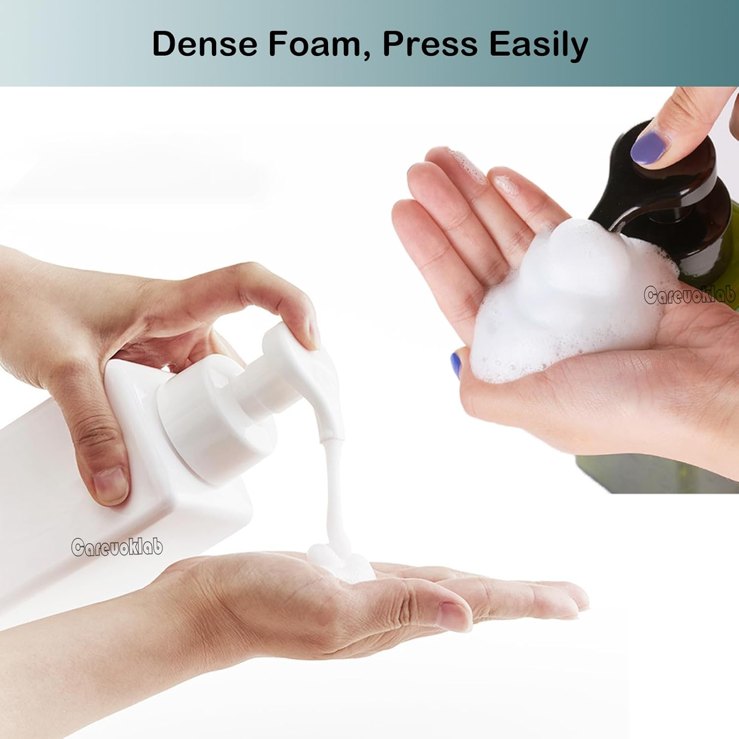 Careuoklab Foaming Soap Dispenser, 3 Pack 450Ml (15Oz) Refillable Pump Bottle for Liquid Soap, Body Wash, Shampoo image number 4