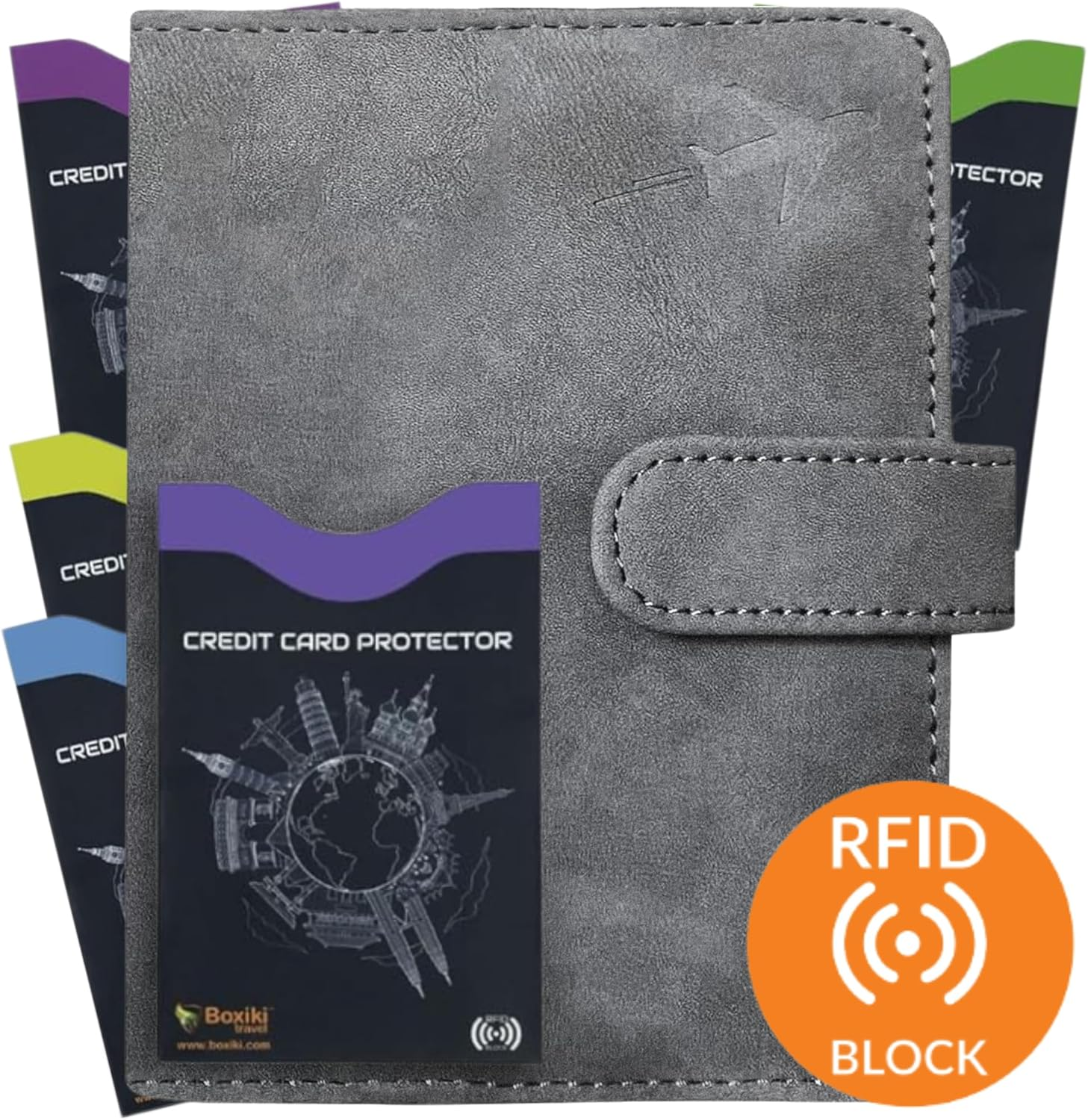 Boxiki Travel PU Leather Passport Holder Travel Wallet &ndash; Passport Cover for Passport & Credit Cards with Ultra-Compact Design for Secure Traveling &ndash; Ideal for Men and Women image number 4