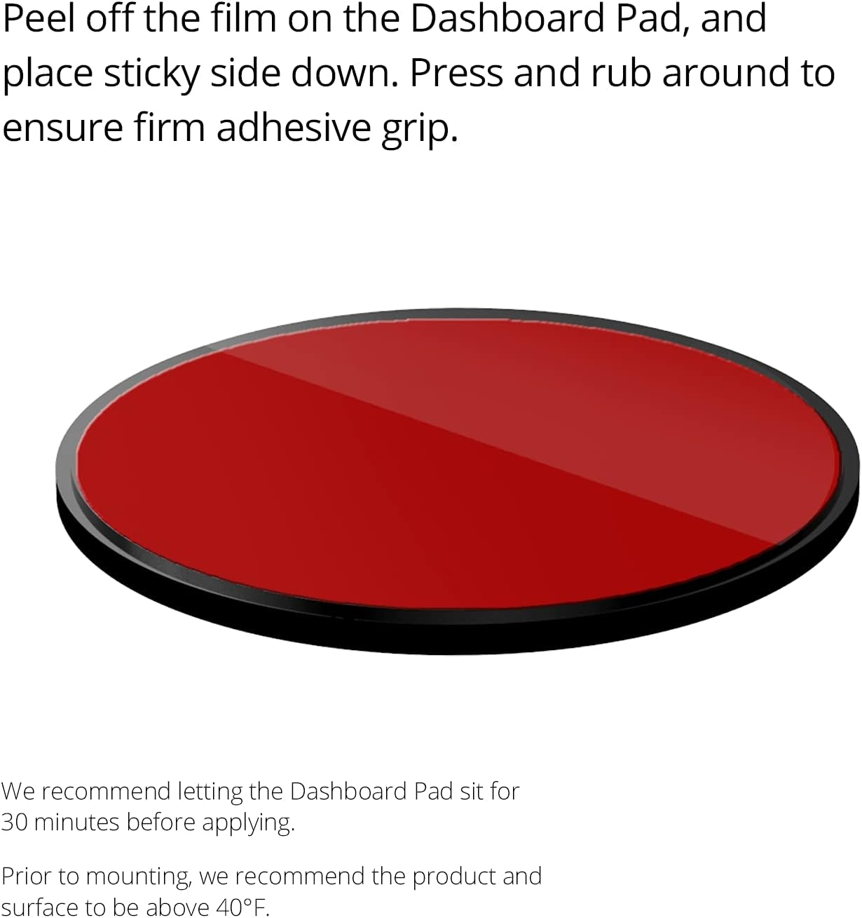 Iottie Adhesive Dashboard Pad for Car Mounts Dashboard Pad, Black, 3.1" L image number 3