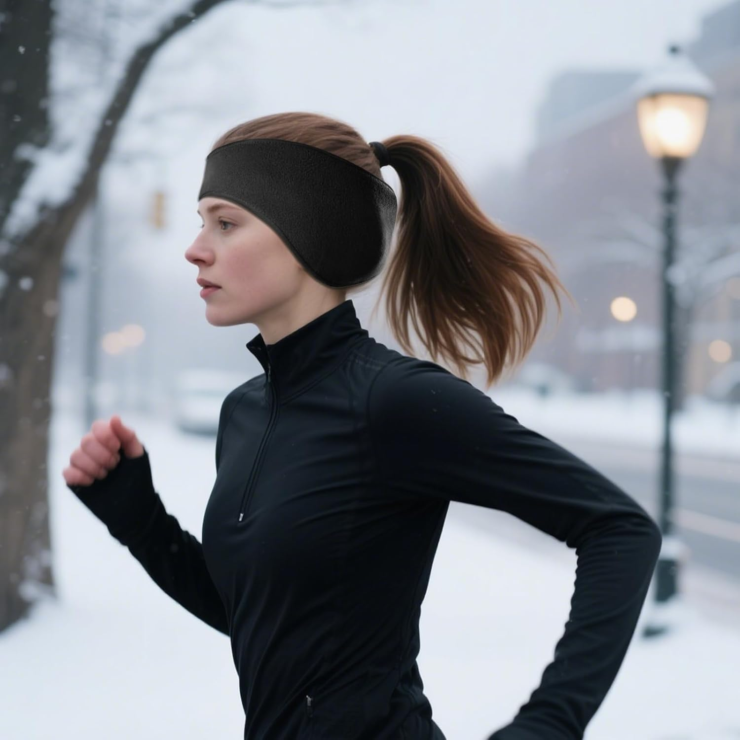 Polar Fleece Ear Warmers Headbands for Men Women Ultra Warm Winter Ear Muffs for Sports and Daily Wear Running Accessories Suitable for Running Cycling Skiing Snowboarding Climbing Walking image number 3