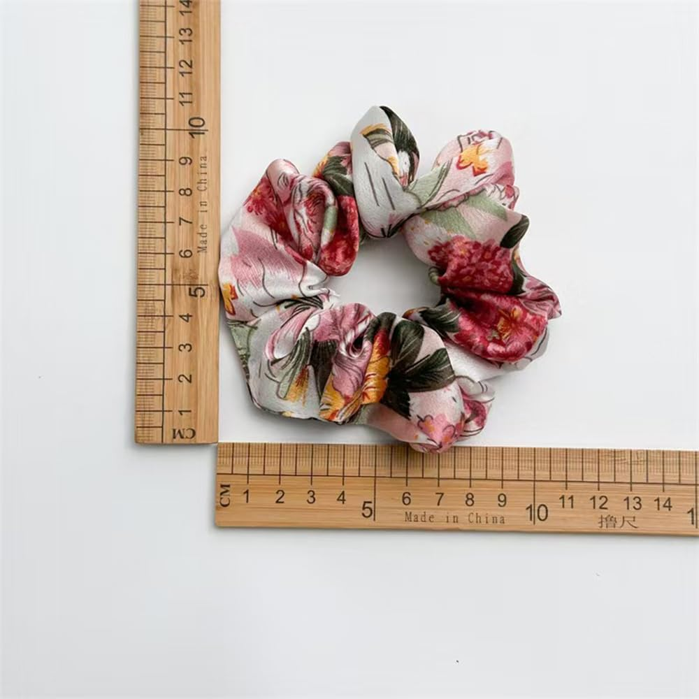 Hair Scrunchie with Bow, Soft Broken Chiffon Bowknot Hair Bobbles, Ponytail Holder, Elastic Hair Band for Women (Pack of 4) image number 1