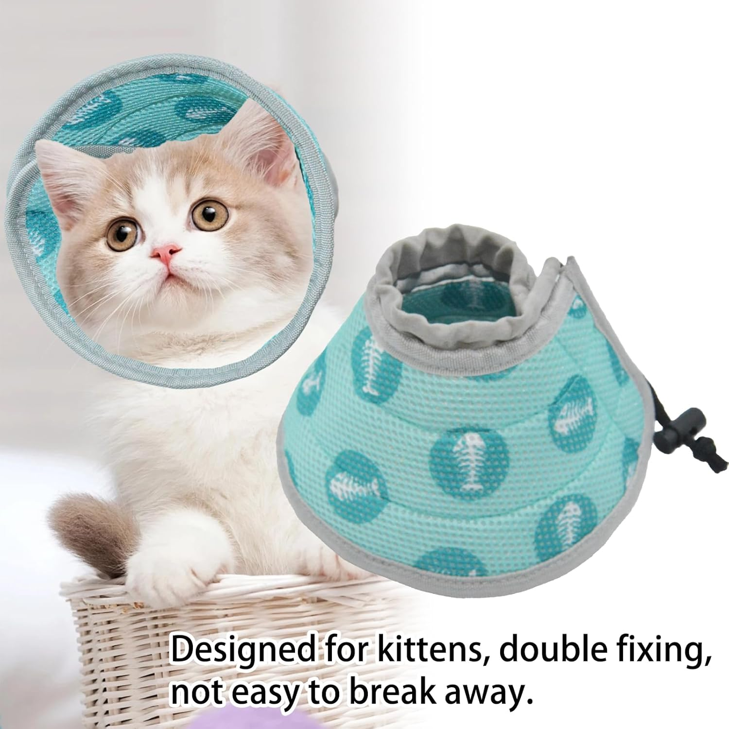 Cat Collar Soft Adjustable Cat Collar Protect Neck after Surgery Stop Licking Medium image number 5