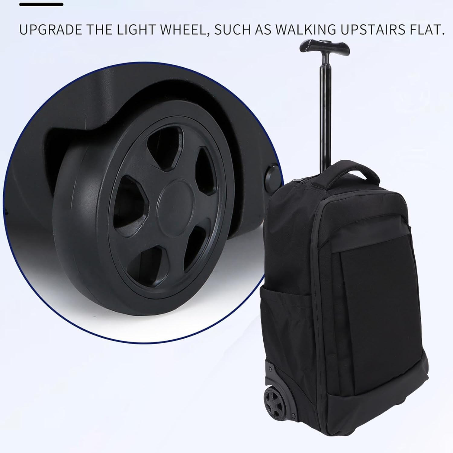 MENDUNER Rolling Backpack, Carry on Luggage Business Bag, Overnight College .Water Proof Wheeled Laptop Backpack, Computer Bag Trolley Suitcase for Men Women Adults to Travel