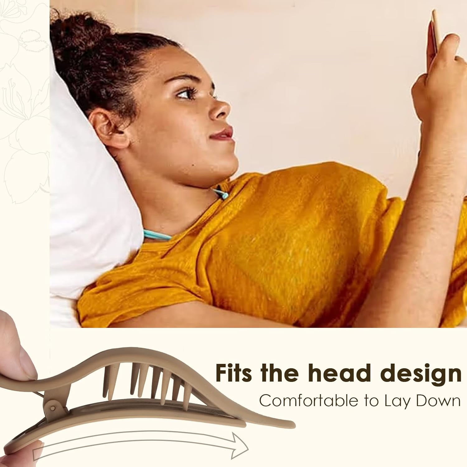 Blooms Hair Claw Clip, Large, Pack of 3 Hair Clips, Women'S Thin Hair, Non-Slip Matte Hair Claw Clip, Hair Accessories for Women and Girls image number 5