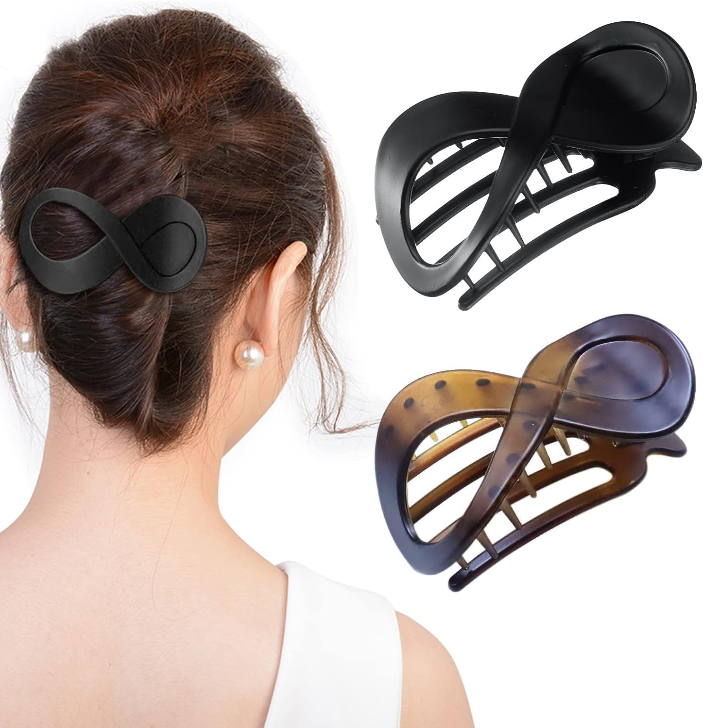 Kavya Women'S Tortoiseshell Hair Clips, Large, Non-Slip Hair Clips, French Hair Clip, Elegant Hair Accessories, Pack of 2 image number 5