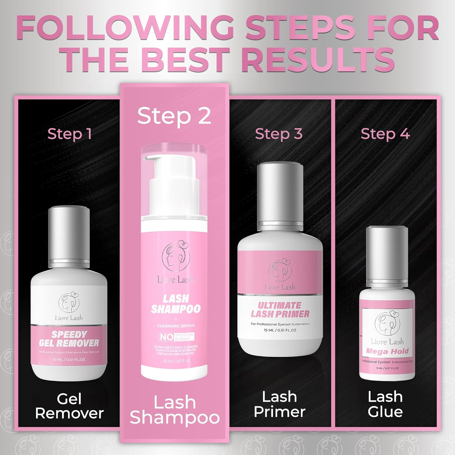 Eyelash Extensions Supplies Liore Lash (Shampoo + Brush) image number 1