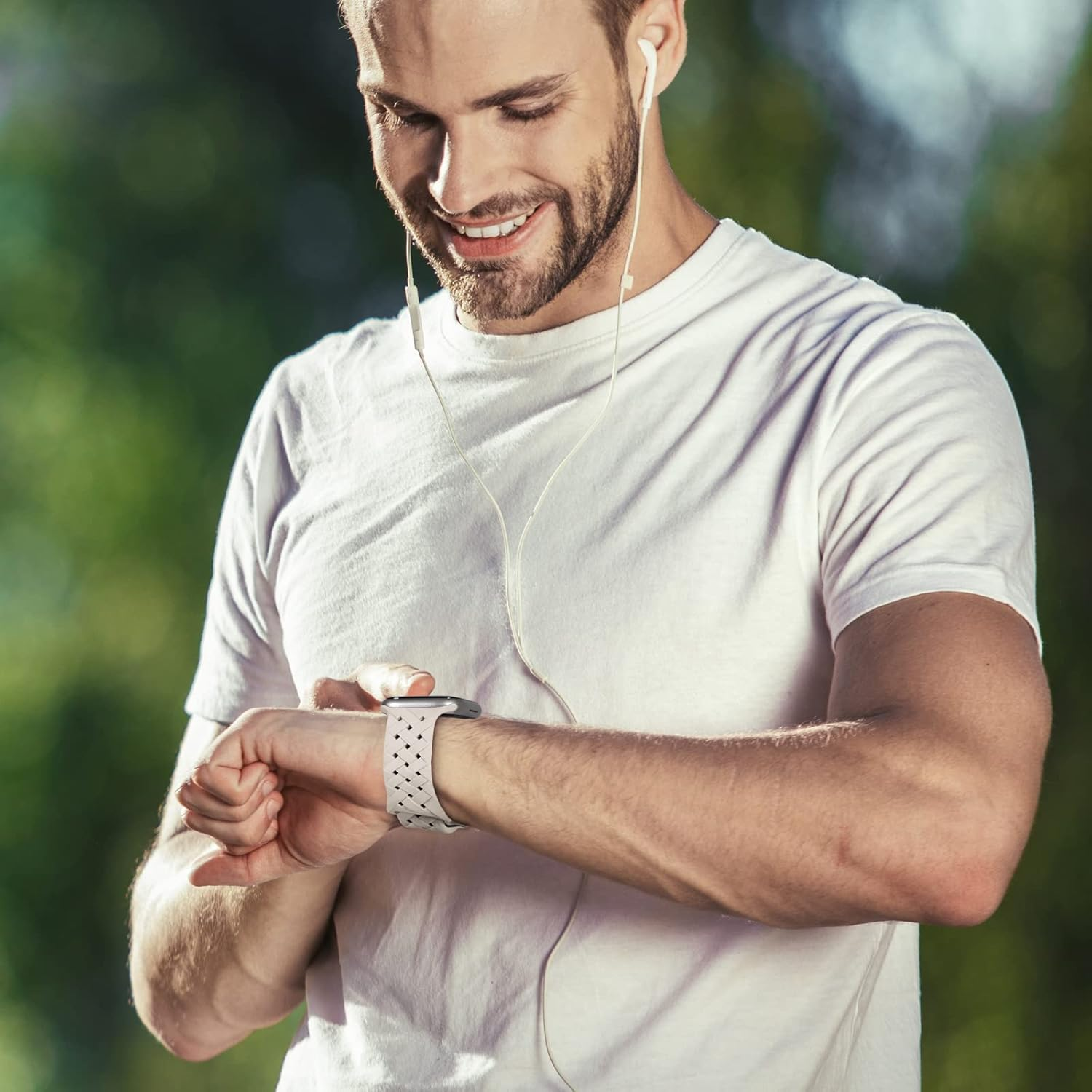 Distore Silicone Braided Weave Bands Compatible with Apple Watch 38Mm 40Mm 41Mm 42Mm 44Mm 45Mm 49Mm, Replacement Sport Breathable Strap for Iwatch Series 9/8/7/6/5/4/3/2/1 Ultra/2 SE Women Men image number 3