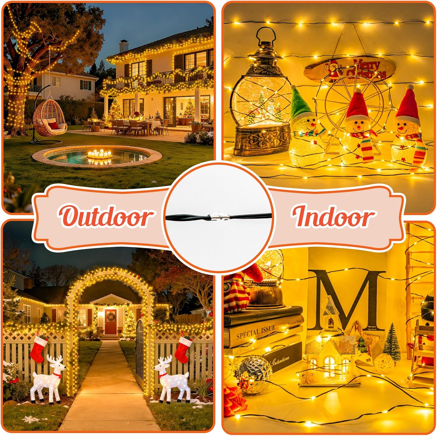 Isisyu Pack of 2 Fairy Lights Battery, 5 M 50 LED Warm White Micro Fairy Lights Battery Operated with Timer, IP65 Waterproof Christmas Lighting for Outdoor and Indoor, Wedding, Tree, Room, Garden image number 2