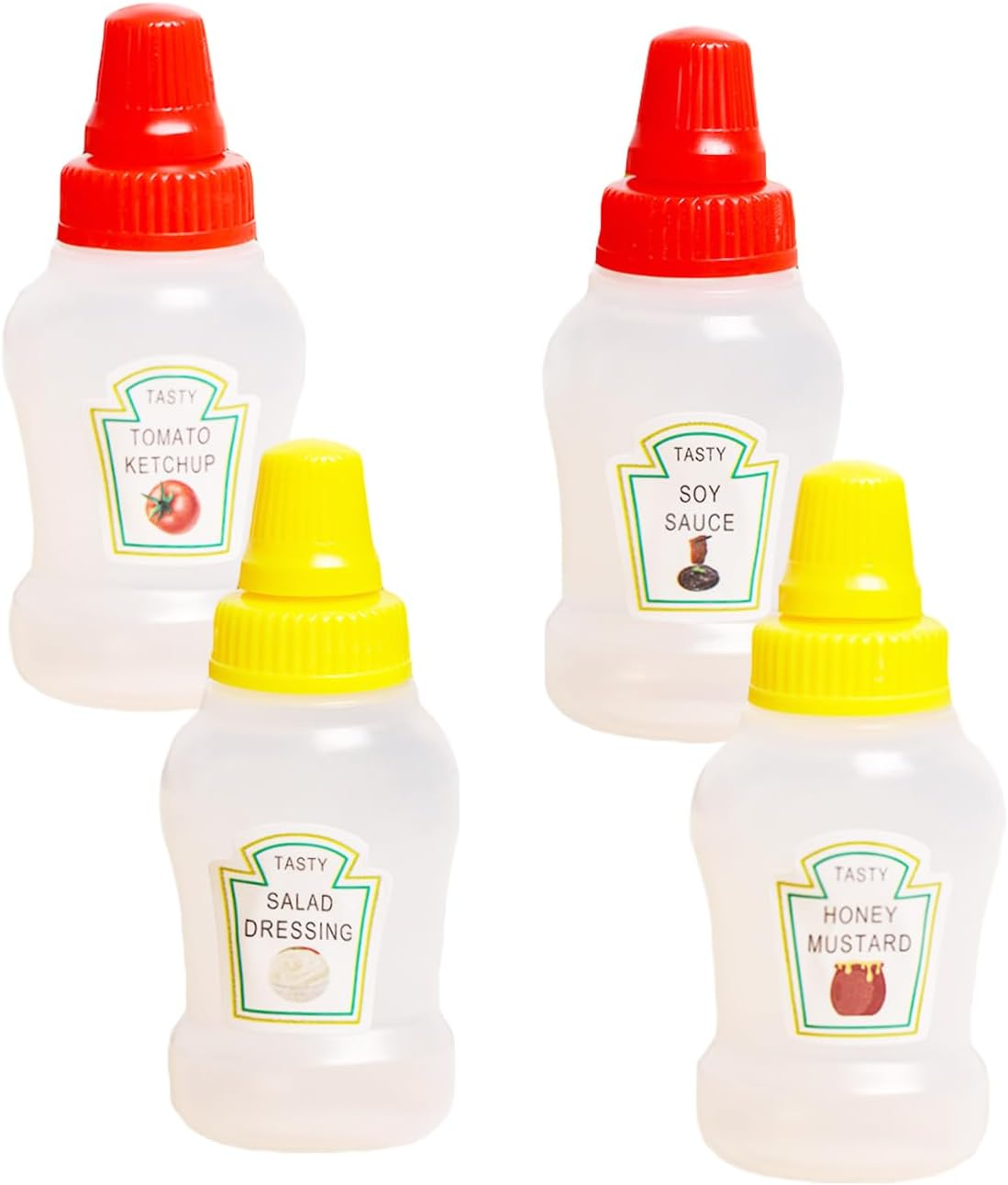 4-Pack Ketchup Sauce Bottles - Portable and Reusable Lunch Box Dispensers image number 6