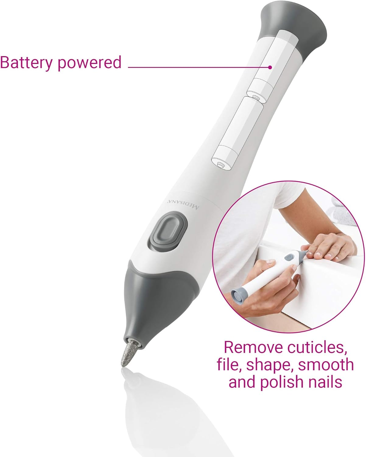 Medisana MP 810 Electric Manicure & Pedicure Set with 5 Nail Care Attachments, for Nails, Cuticles and Calluses