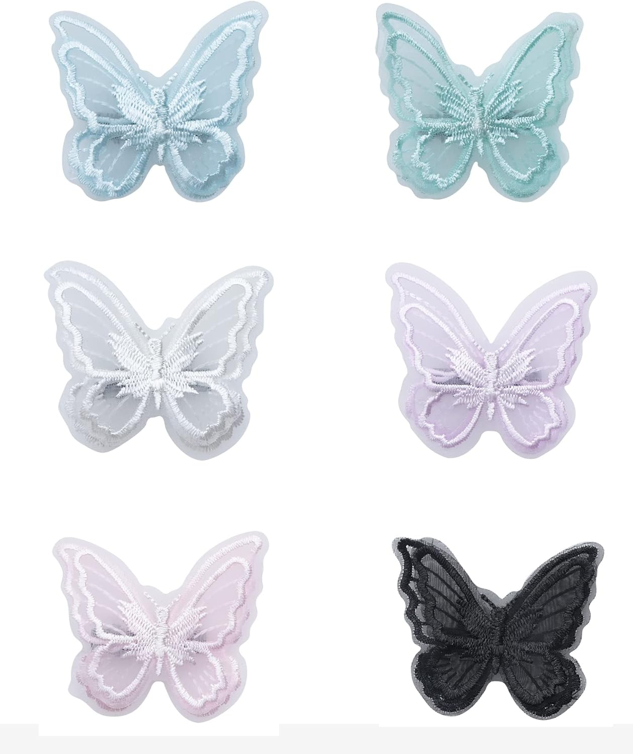 Sowaka 6 Pcs Lace Butterfly Hair Clips Soft Embroidery Flower Hair Decorative Hair Bow Pins for Women Girls Wedding Hair Accessories Halloween Christmas Party D&eacute;cor (Colorful)