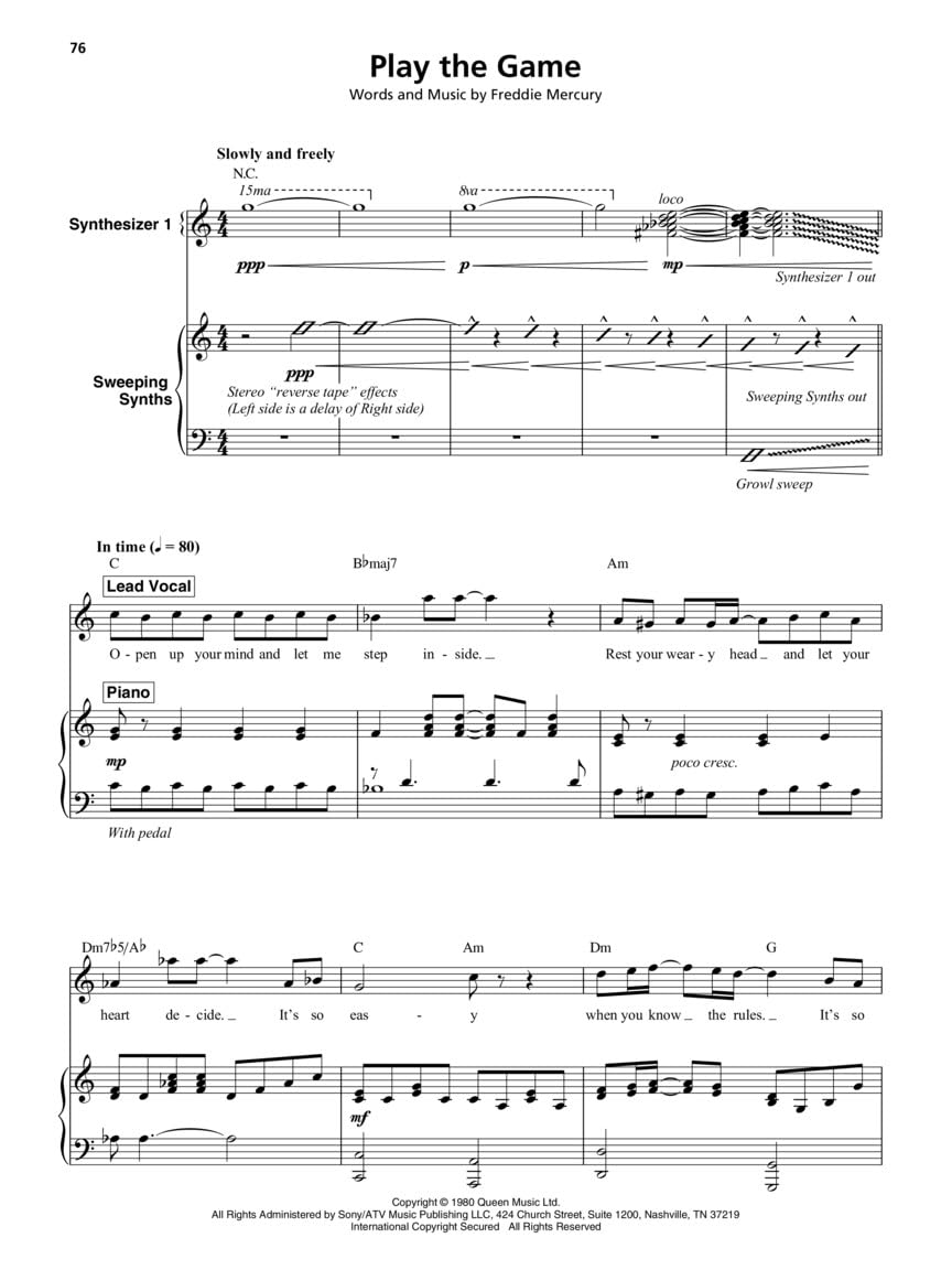Hal Leonard Queen Music Book: Note-For-Note Keyboard Transcriptions image number 6