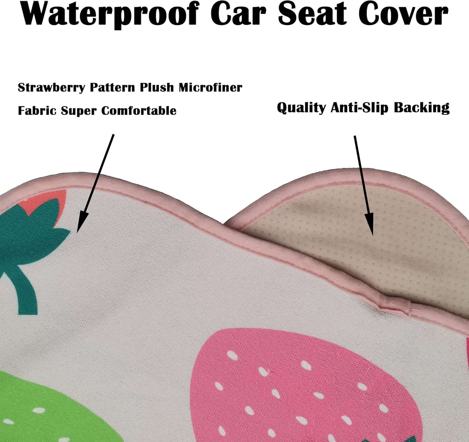 Car Seat Cover Protector Front Seats Only,Waterproof Cooling Bucket Towel Seat Covers for Trucks SUV Jeep,Automotive Vehicles Seat Cover Protectors (Strawberry) image number 5