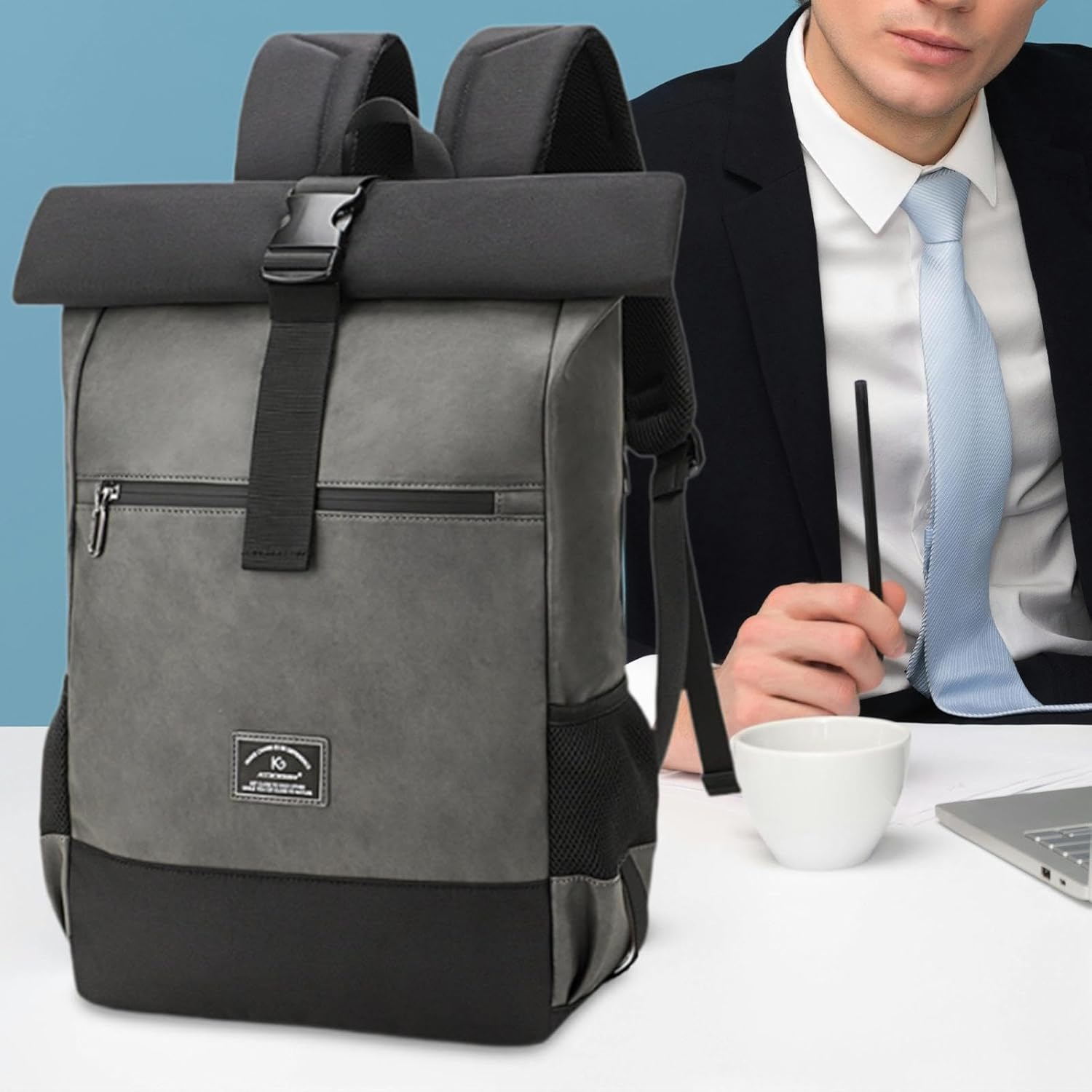 STARTIST Roll Top Backpack Laptop Backpack for Women Men Laptop Bag Casual Daypack Roll Top Rucksack for Hiking Weekender Sports Work image number 1