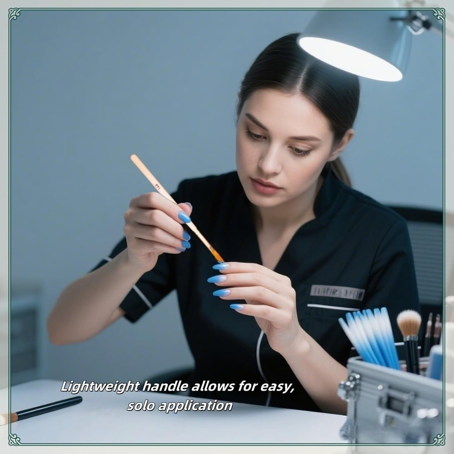 3Pcs Acrylic Nail Brush Set - Sizes (8/10/14) Acrylic Brushes for Nails Art, Acrylics Powder Nails Art Extension Brushes with Pink Sturdy Handle Manicure Tools Extension Carving for Home Salon ﻿ image number 6