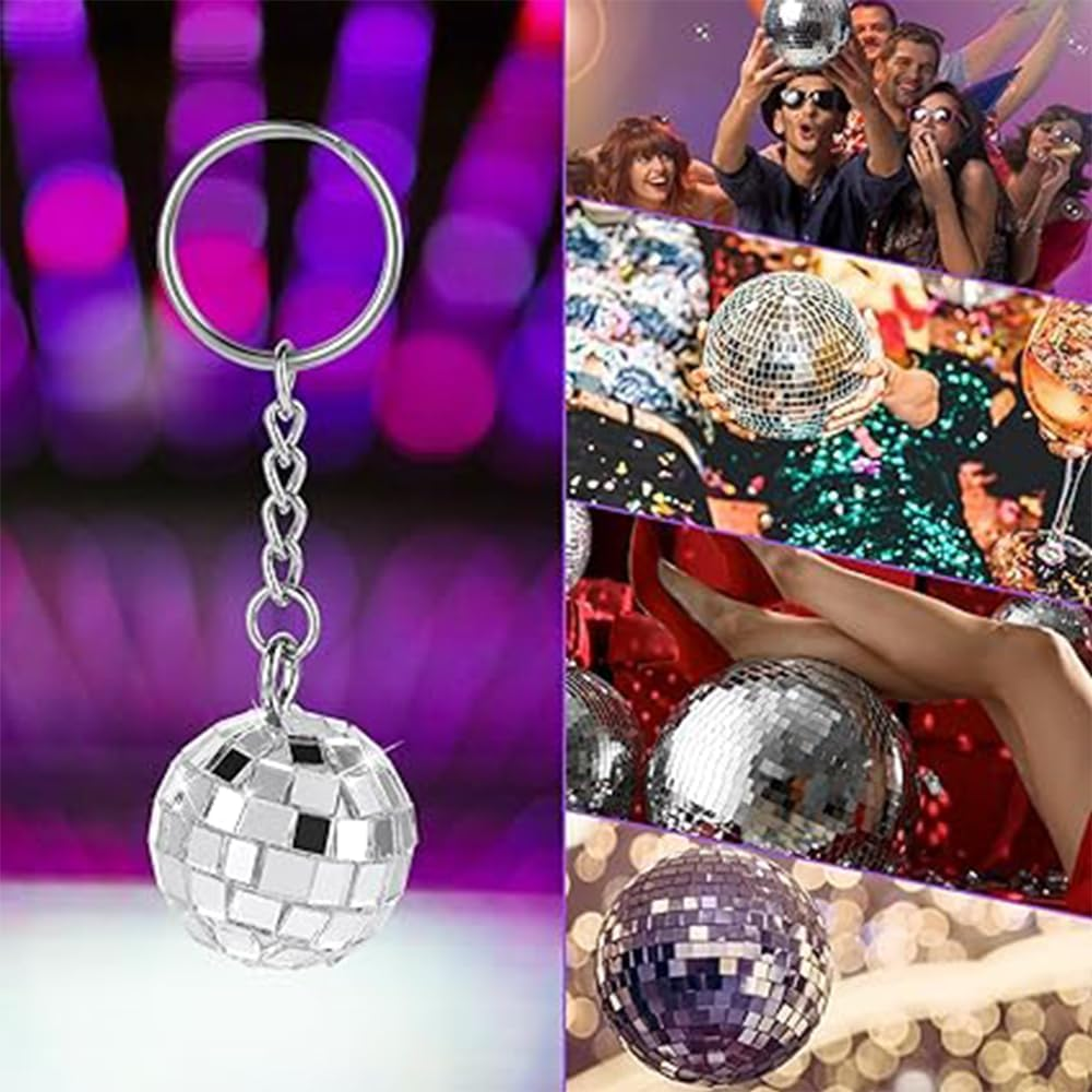 10Pcs Disco Ball Keychain, Mini Disco Ball Party Favors Keychain, Small Disco Balls, Disco Party Favors Supplies Accessories for 70S 80S Disco Party Halloween Christmas Party Decorations image number 6