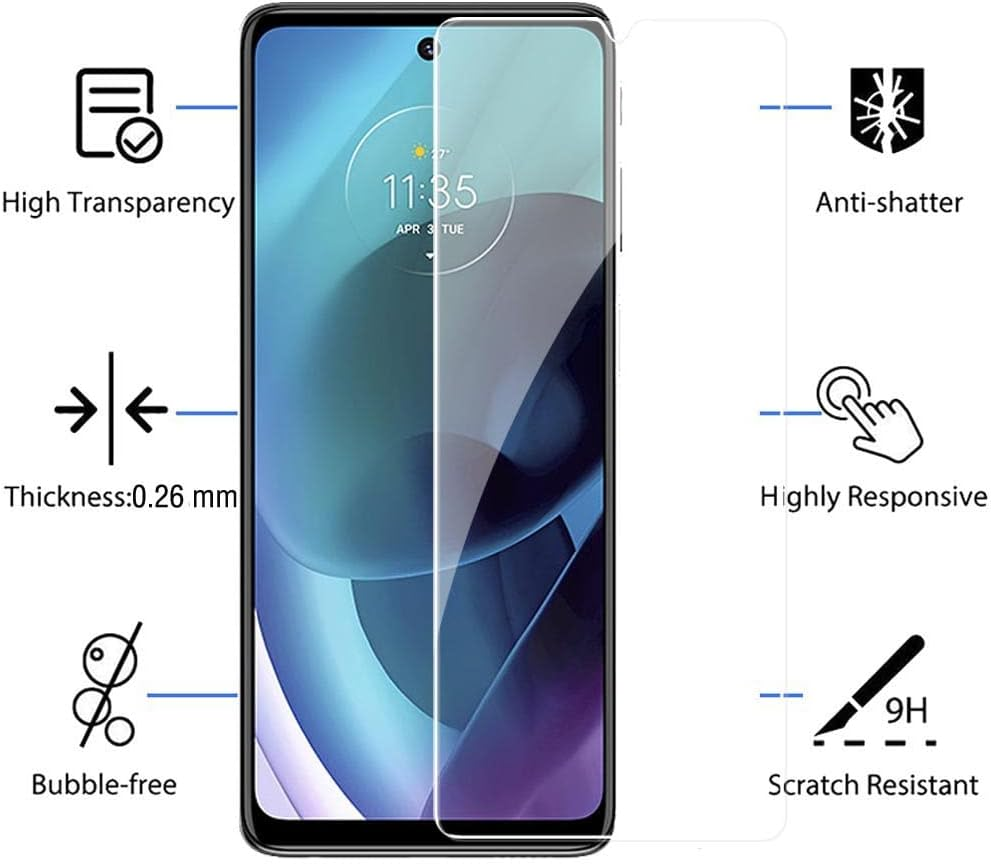 For Motorola G54 5G (6.5 Inch) Case,[2 in 1] with 2.5D Clear Tempered Glass Screen Protector, Luxury Lovely Plating Case Soft Smooth with Wrist Strap Stand Protective Cover(For Moto G54 5G) image number 1