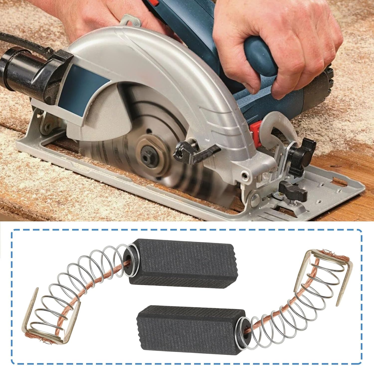 Create Idea 8Pcs Electric Motor Carbon Brushes 20X7X6Mm Compatible with Circular Saw Dust Collector Drill image number 5