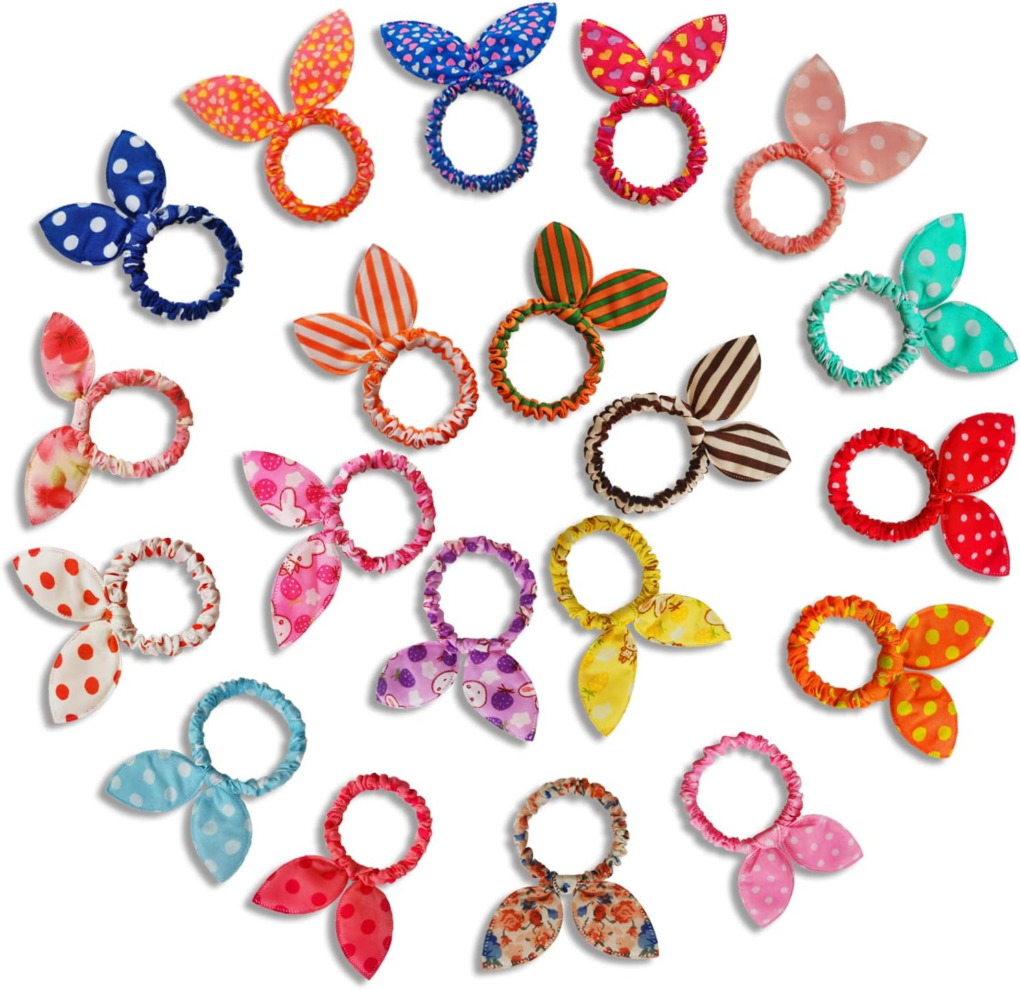 10Pcs Elastic Hair Ties for Girls Women Cute Ribbon Ponytail Holders No Damage Knotted Hair Bands-Cheer Hair Tie