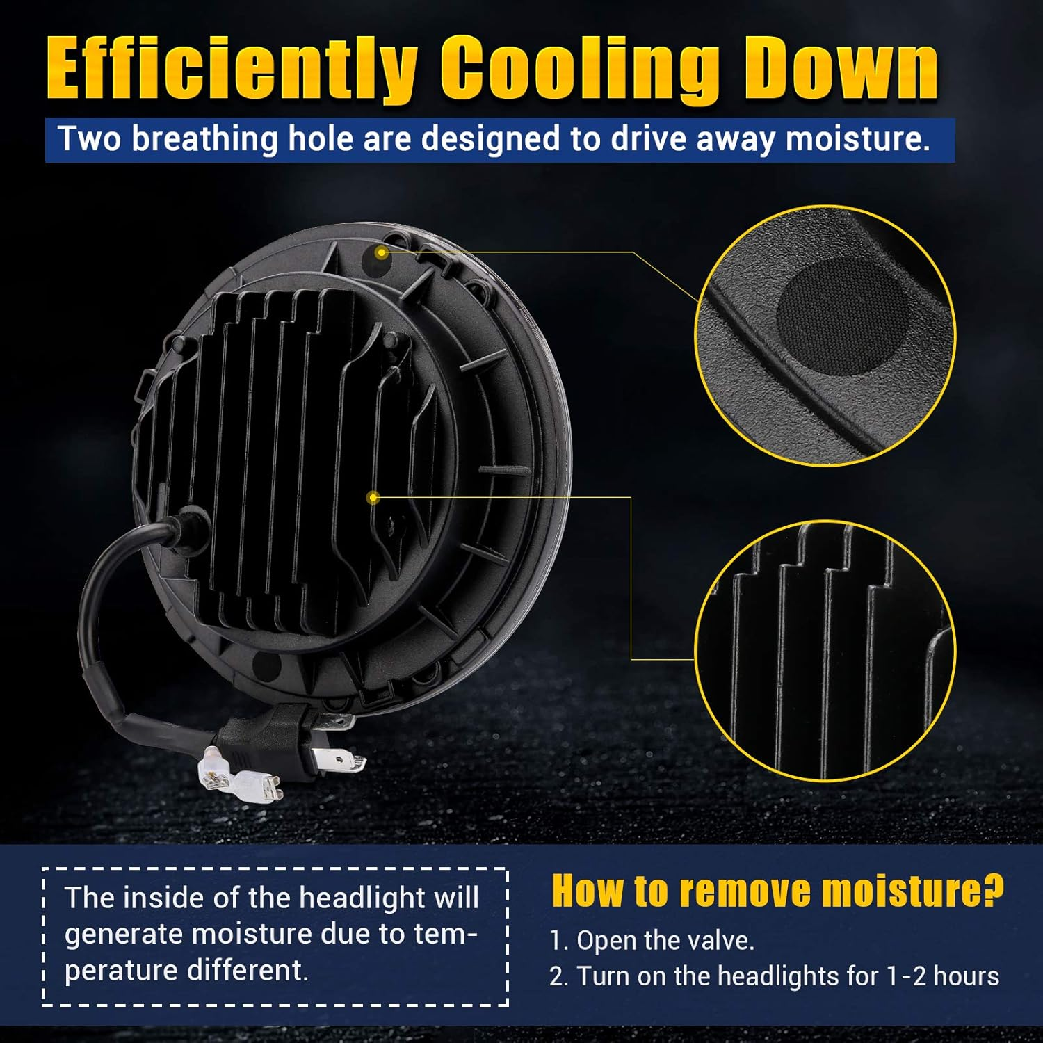 SUPAREE 7 Inch LED Headlight and 4 Inch Fog Light Turn Signal DRL and Hi/Lo Beam Fit for 1997-2018 Jeep Wrangler JK LJ TJ CJ Sahara Sport Rubicon H1 H2 image number 6