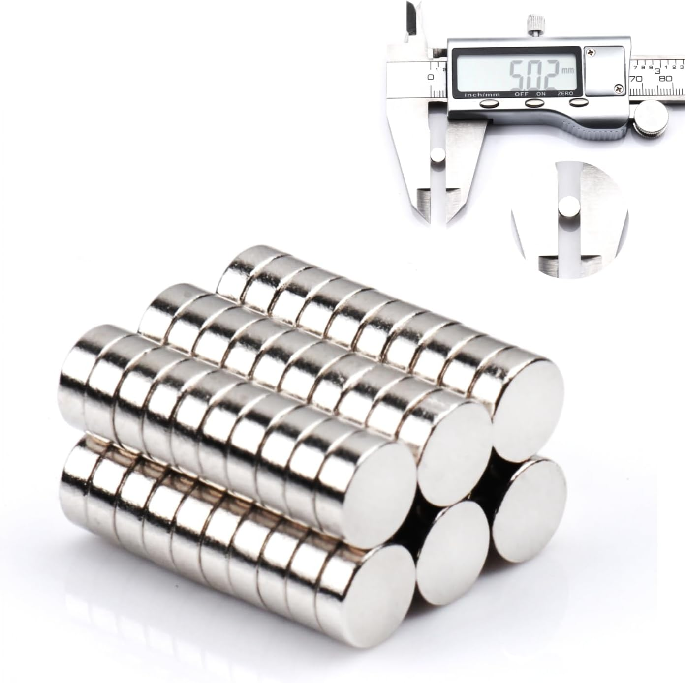 60Pack Tiny Cylinder Magnets, Refrigerator,Nail Cutter，Fridge, Office, Whiteboard, Durable Little Miniature Mini for Crafts image number 6