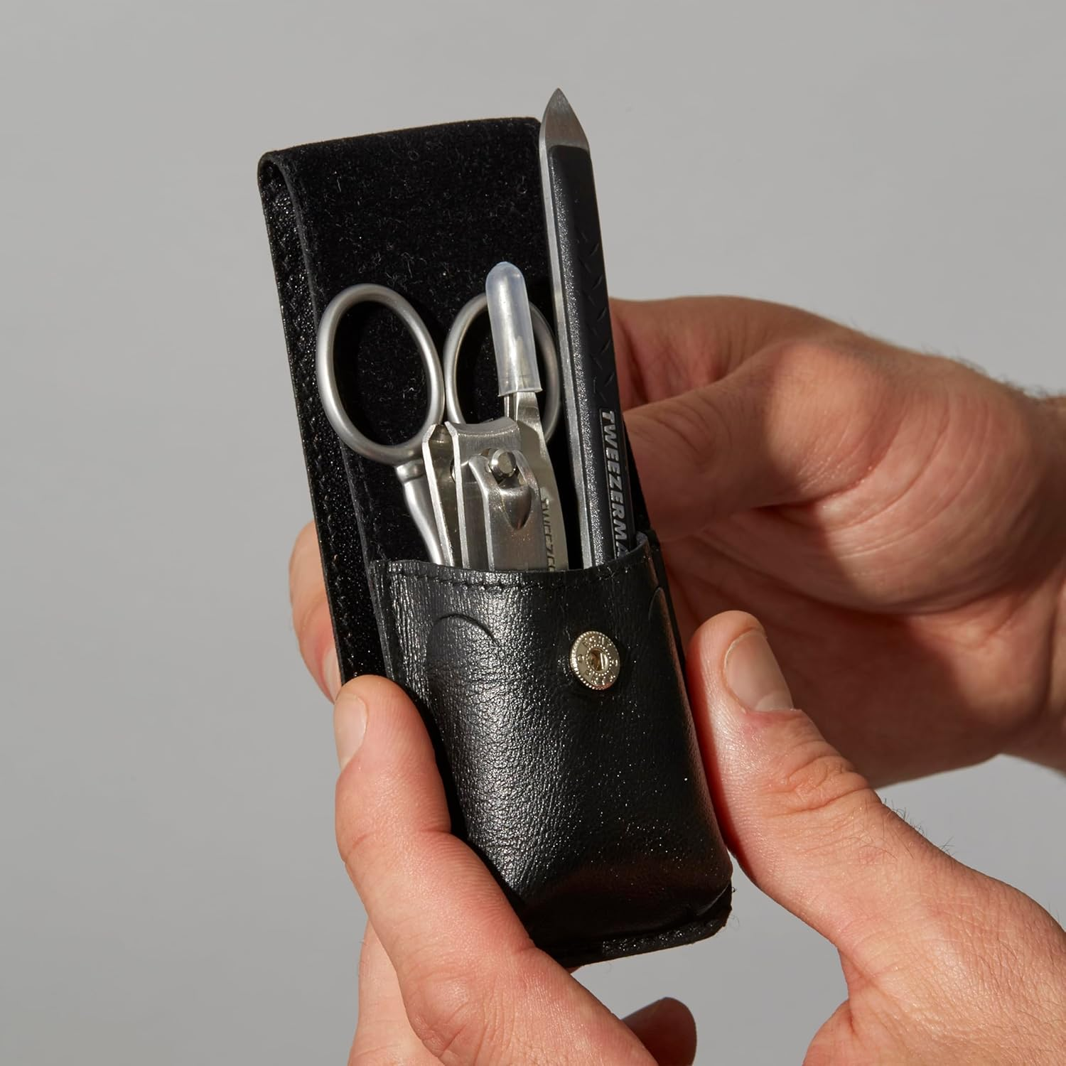 TWEEZERMAN Gear Manicure and Pedicure Care Set for Men, Stainless Steel Gift Set image number 2