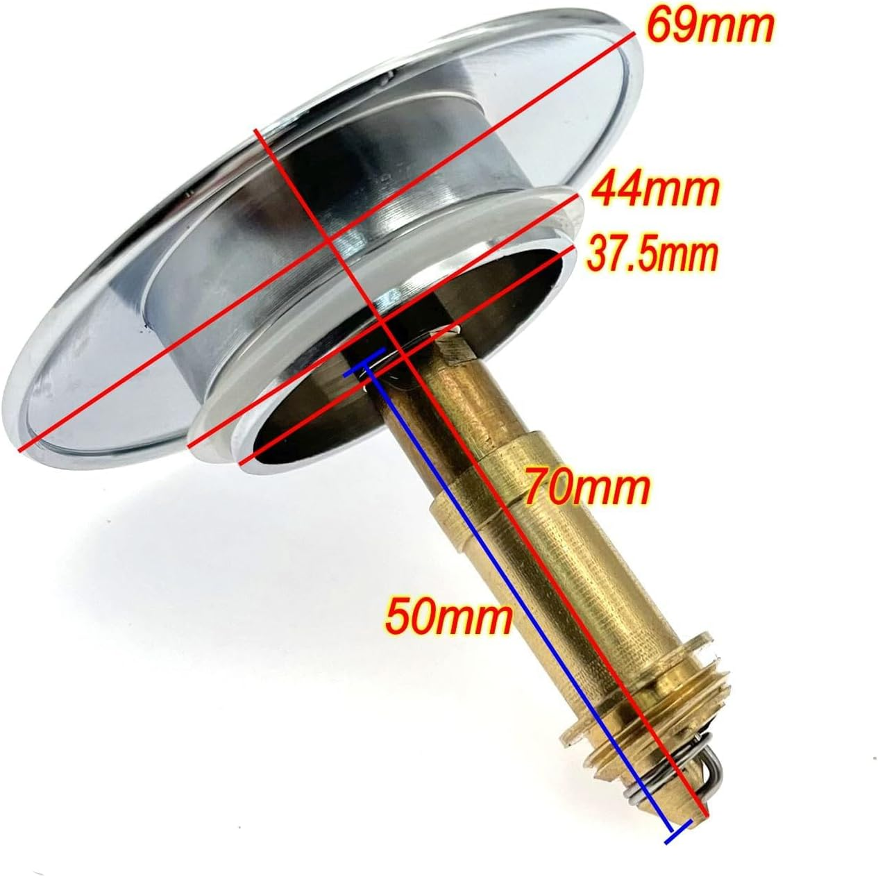 Pop up Bath Plug - Universal 66Mm Push Stopper with 28Mm Bouncing Core Metal Sink Plug for Bathroom Kitchen Sewers