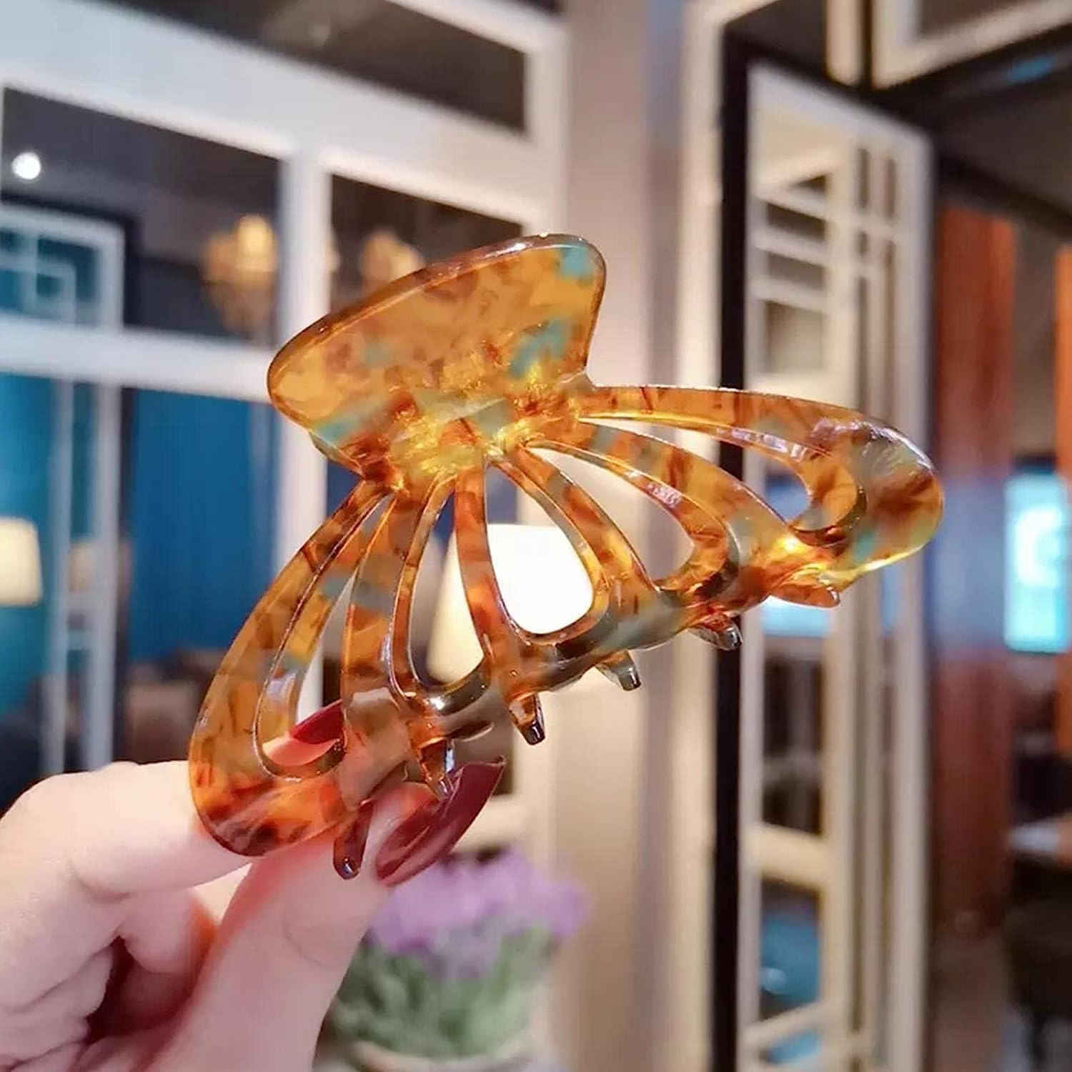 Large Hair Claw Clip for Women Thick Hair Tortoise Shell Cellulose Acetate Strong Claw Hair Hair Jaw Hold for Curly Long image number 6