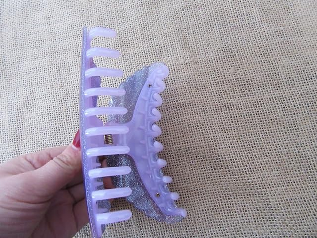 3Pcs Shiny Purple Claw Hair Clip 12X4X4Cm image number 1