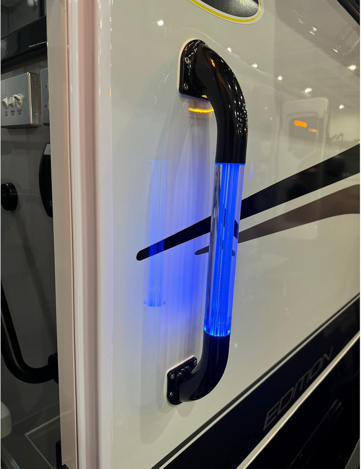 Dream Lighting LED Handle Assist Bar Light 12V Door Porch Entry Grab Bar Handles Lamp with Stainless Steel for RV Marine Yacht Boat Blue Lighting image number 3