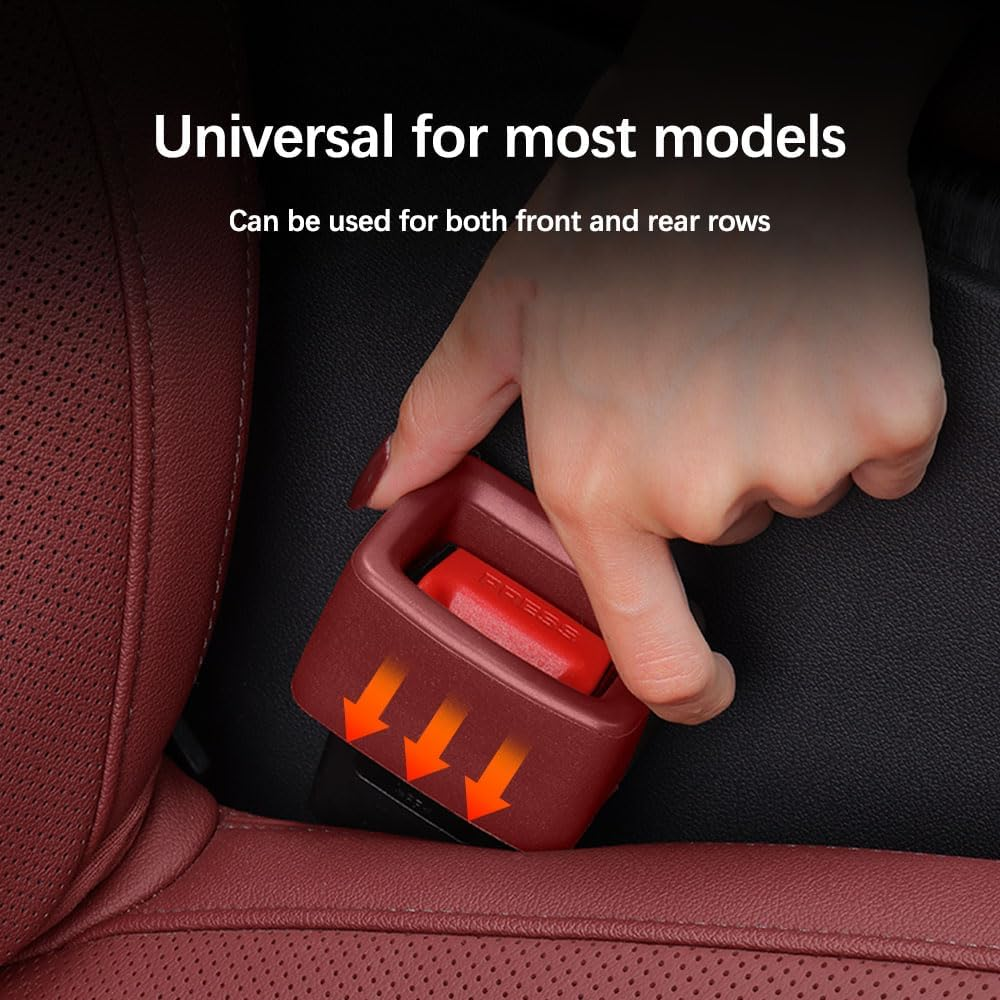 OFBAND 2PCS Seat Belt Buckle Holder and Protector,Silicone Seat Belt Buckle Cover Suitable for Kids,Height Increasing Car Seat Buckle Guard,Universal Car Accessories for Seat Belt Buckles (Red) image number 6
