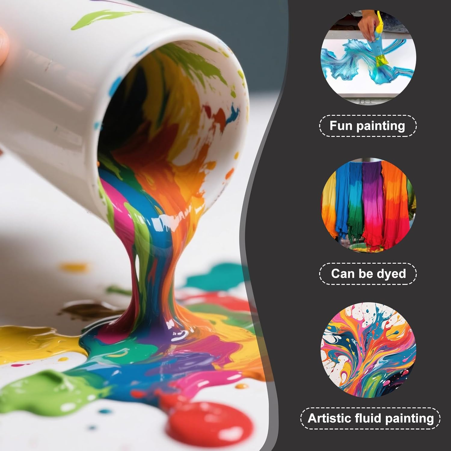 INNOVAYOU 300G Silicone Pouring Oil, Silicone Oil for Acrylic Pouring Add Texture Color Brightness Effect, Suitable for Acrylic, Watercolor, Cell Activators image number 3