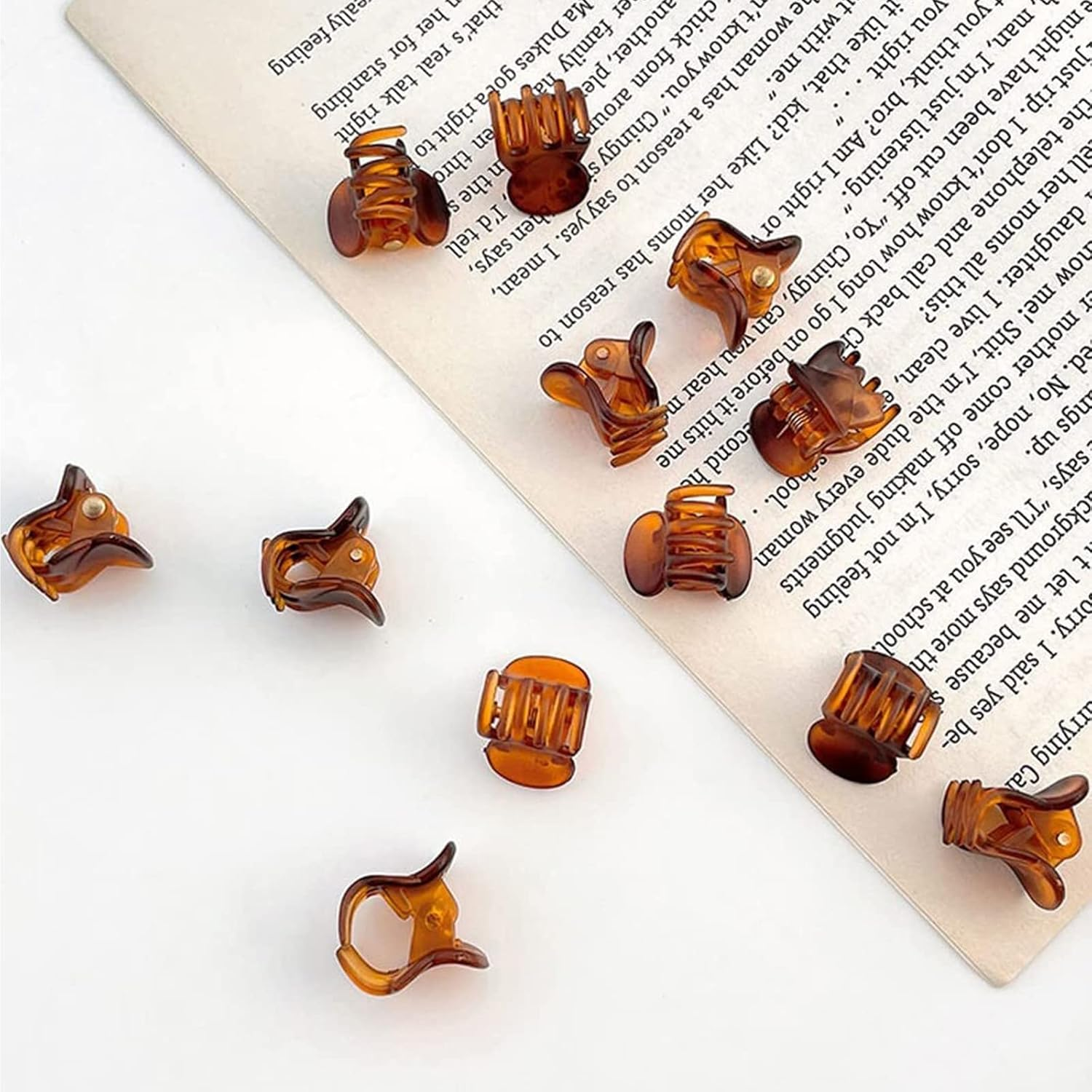 Pack of 12 Mini Plastic Hair Clips for Girls and Women image number 3