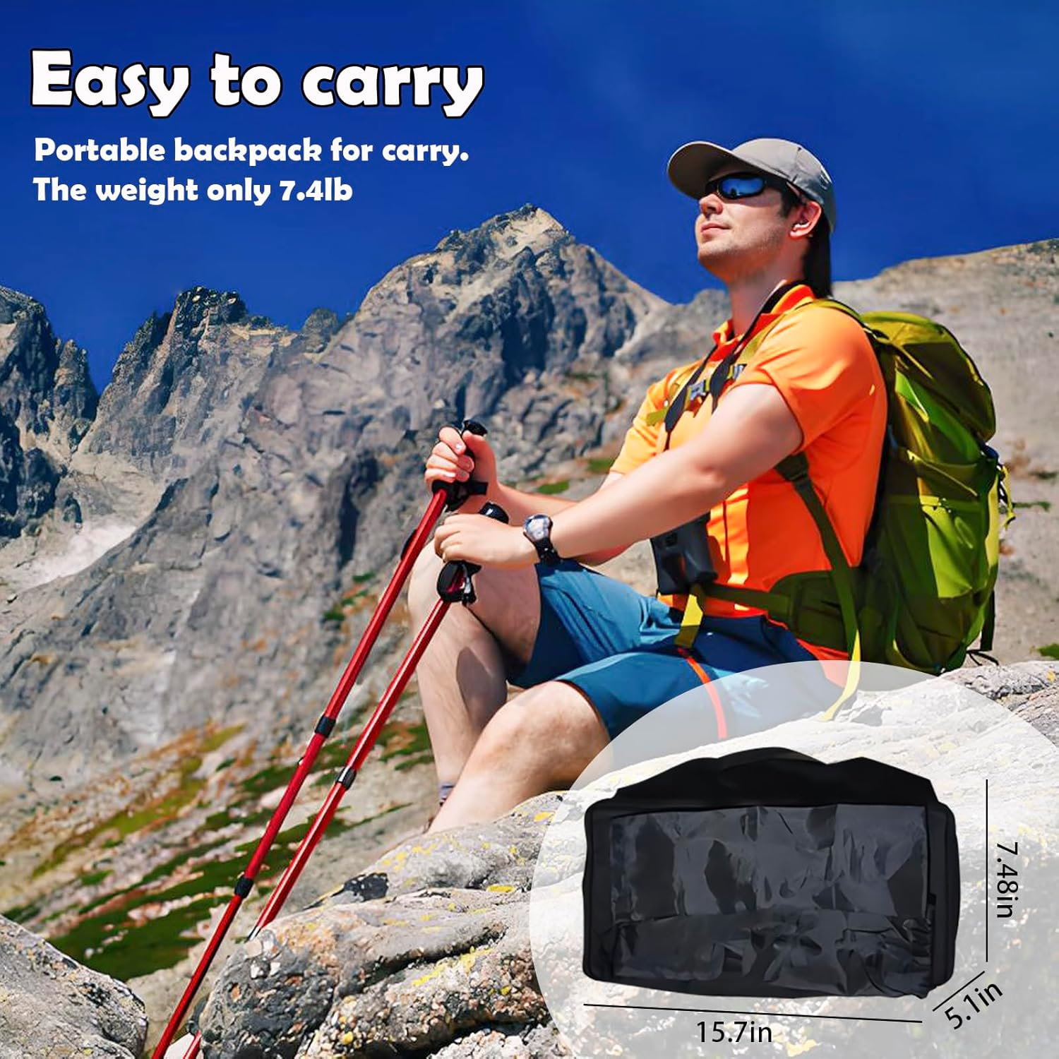 Meikurs 100-Inch Portable Projector Screen with Stand &ndash; 4K Ultra HD, Wrinkle-Free Polyester Screen, Includes Carry Bag Perfect for Home Theaters and Outdoor Events image number 5