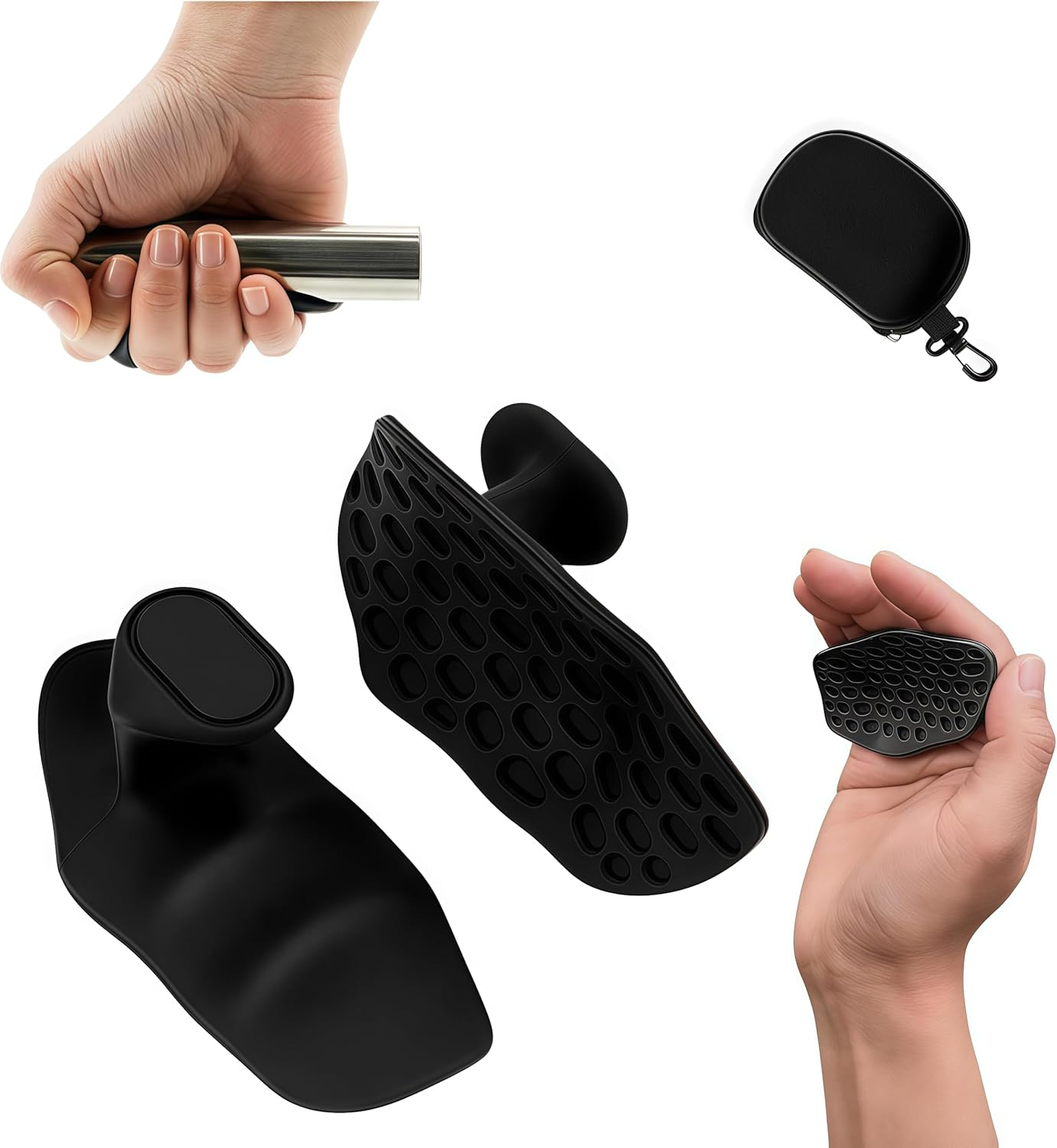 Rubber Gym Grips Fingerless Workout Grips - Ergonomic Rubber Hand Protector Gloves for Weight Lifting, Pull-Ups, Gym Training and Exercise, for Men and Women