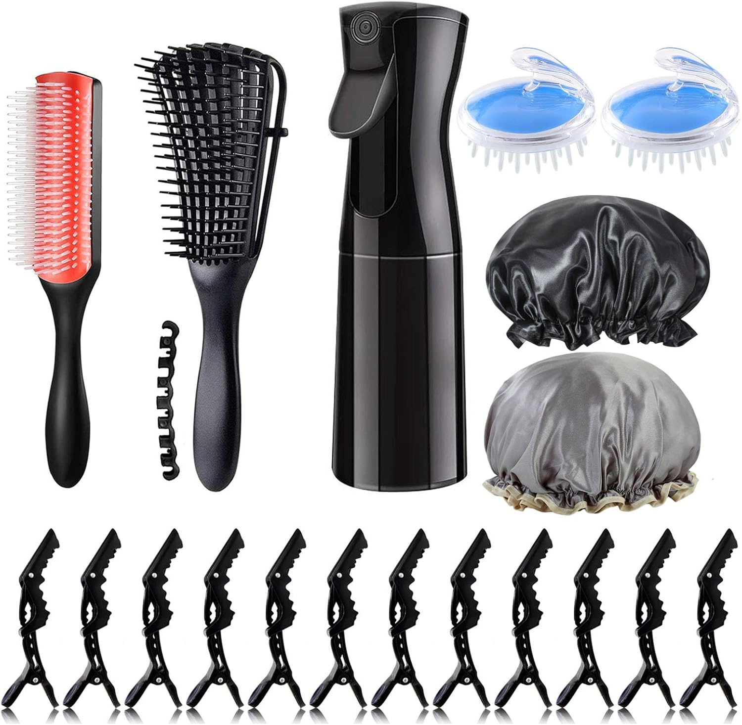 Whaleo Sleek Hair Brush Set, No Pulling, Hair Brush, Sleek Look, Skeleton Brush, Scalp Massage Brush, Spray Bottle, Hairdresser and Shower Cap, Hairdresser Accessories image number 3