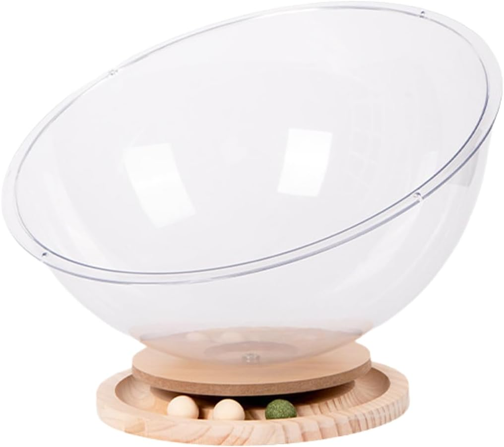 AIMALL Luxurious Space Capsule Cat Nest: 4-Season Acrylic Cat Bed with Integrated Play Turntable, 9.84" Universal Comfort & Modern Design image number 2